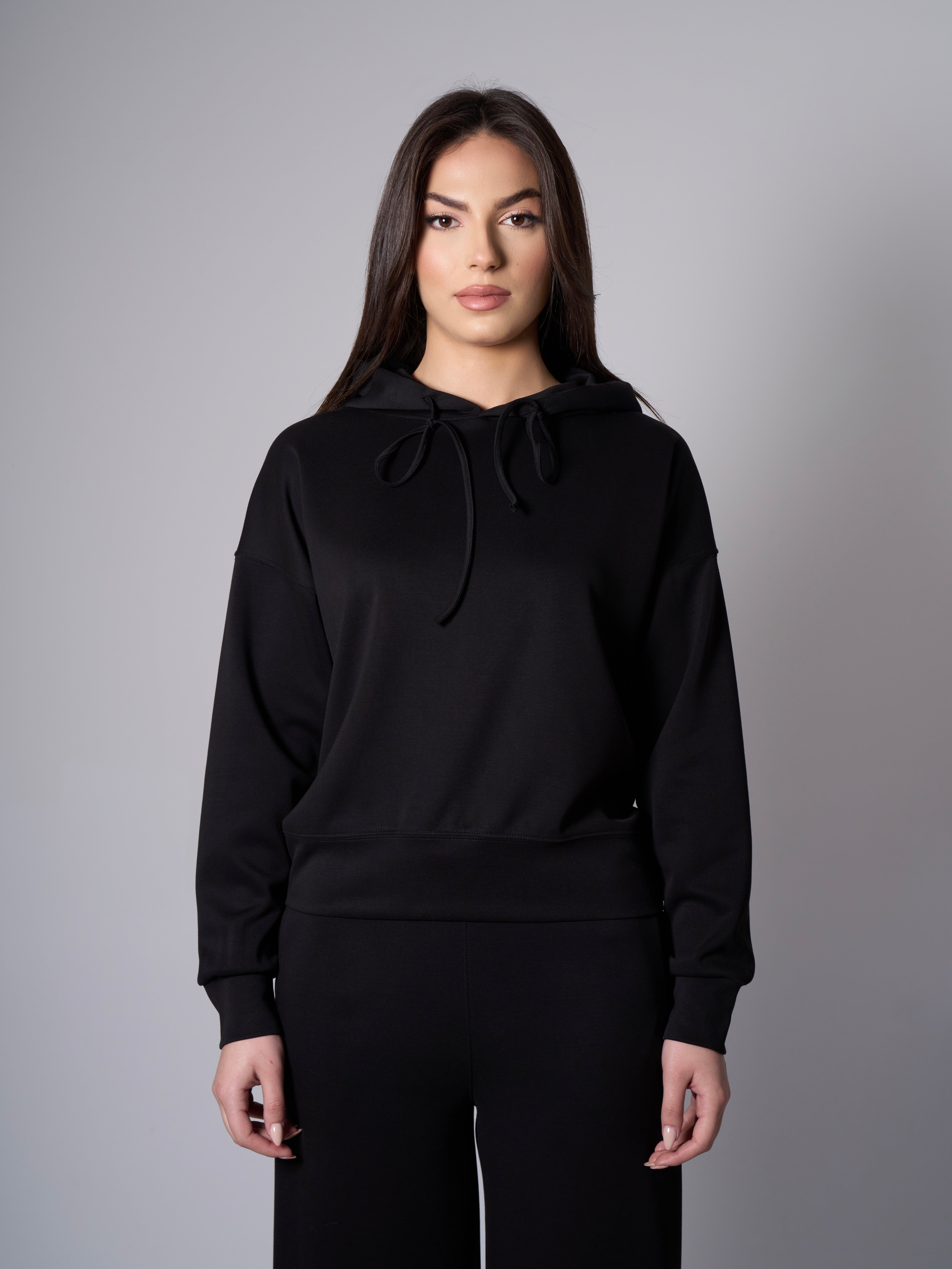 Mila Snug Modal Hoodie - Black