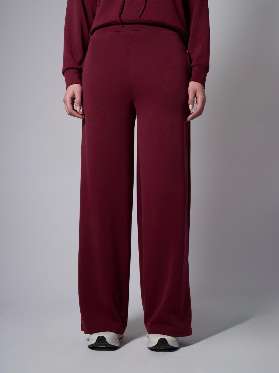 Jade Modal Wide Leg Pants - Claret Red