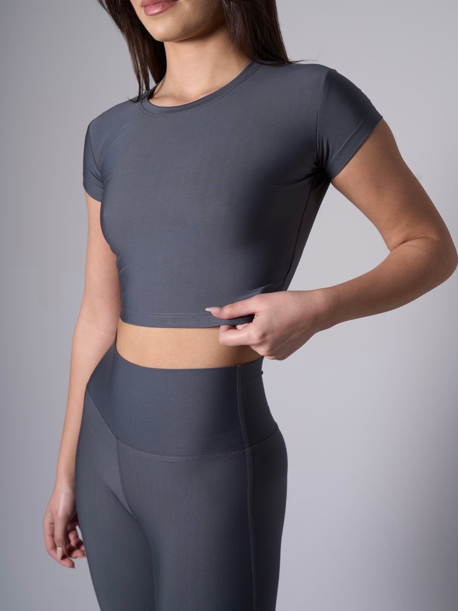Melina Short Sleeve Top - Dark Grey