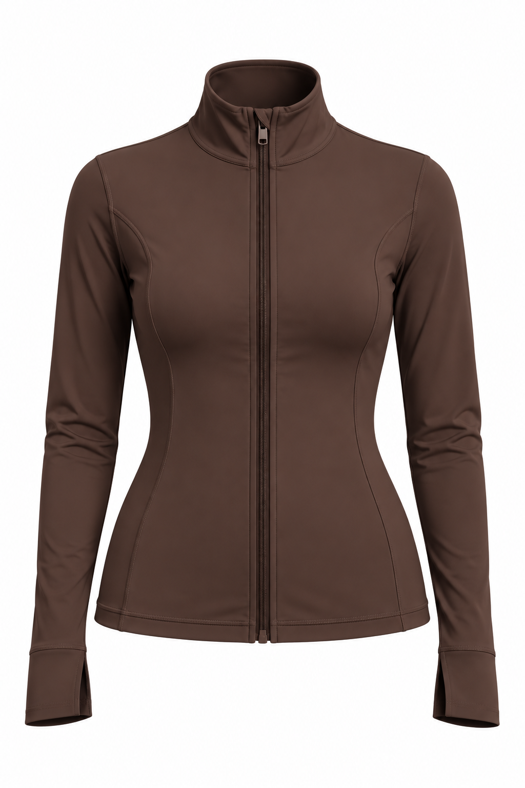 LIORA SOFT FULL ZIPPER JACKET - BITTER BROWN