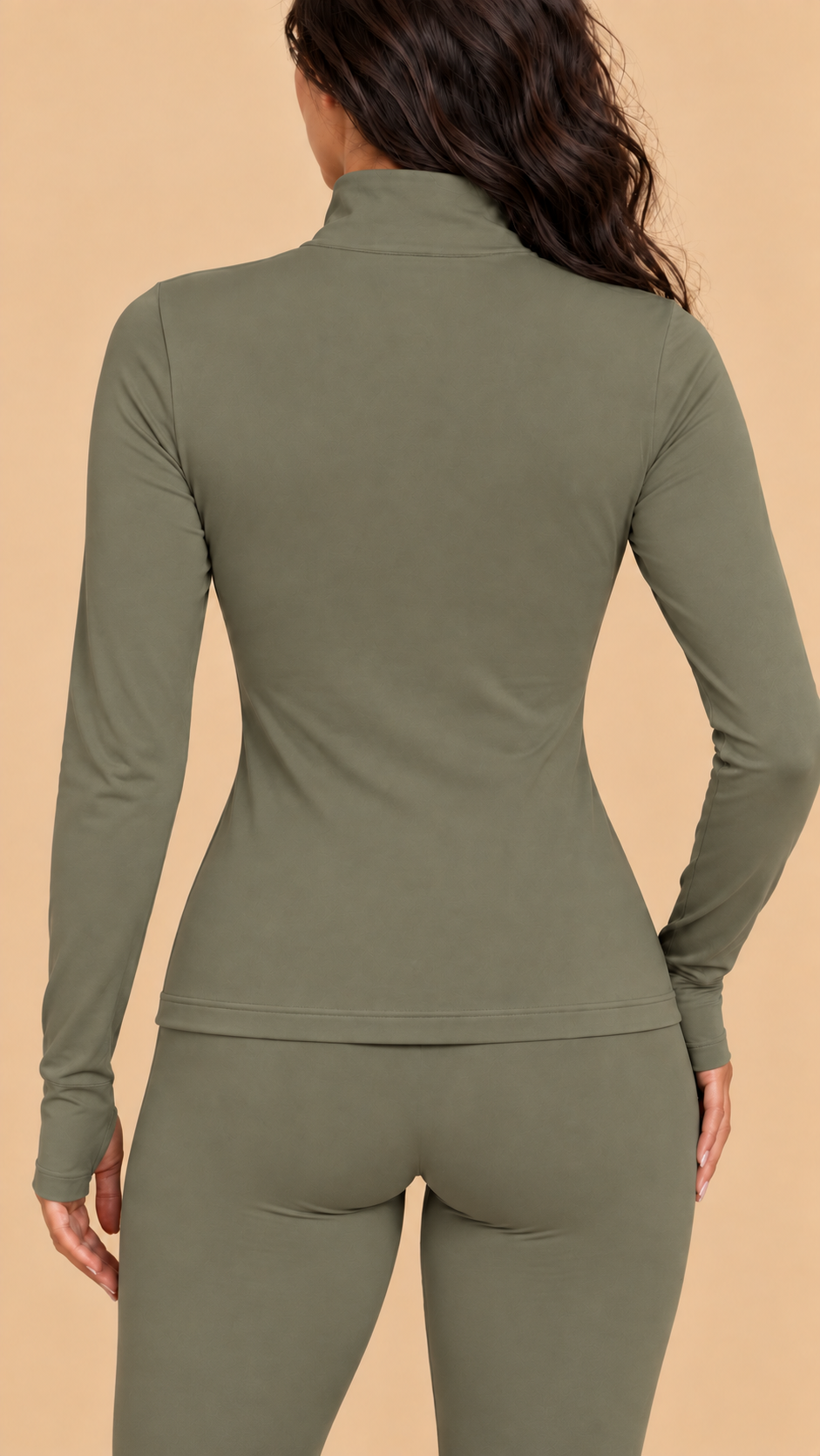 LIORA SOFT FULL ZIPPER JACKET - KHAKI