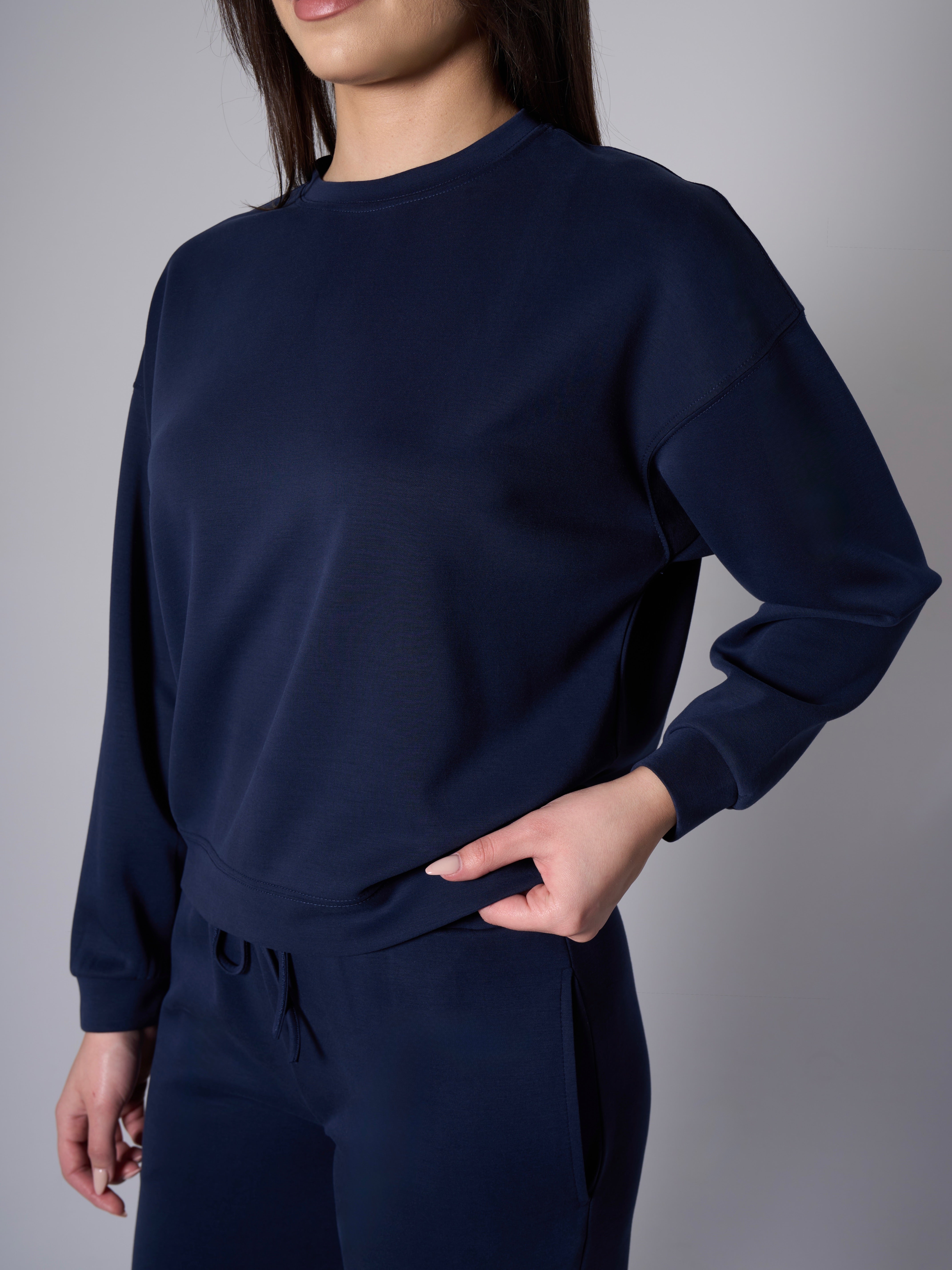 Cleo Modal Crewneck - Navy Blue