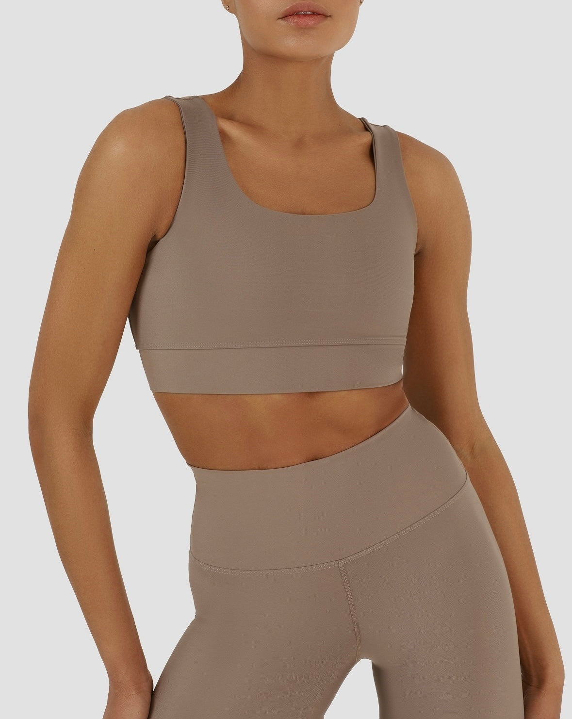 Square Neck Bra - Stone
