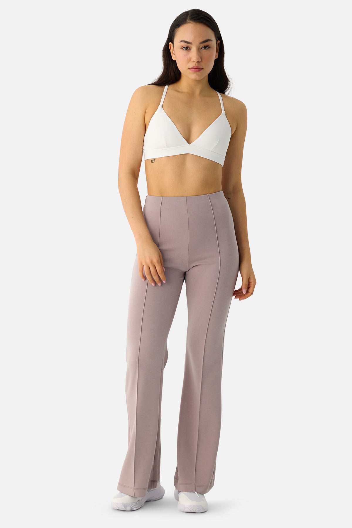 Mira Modal Flare Pants - Stone