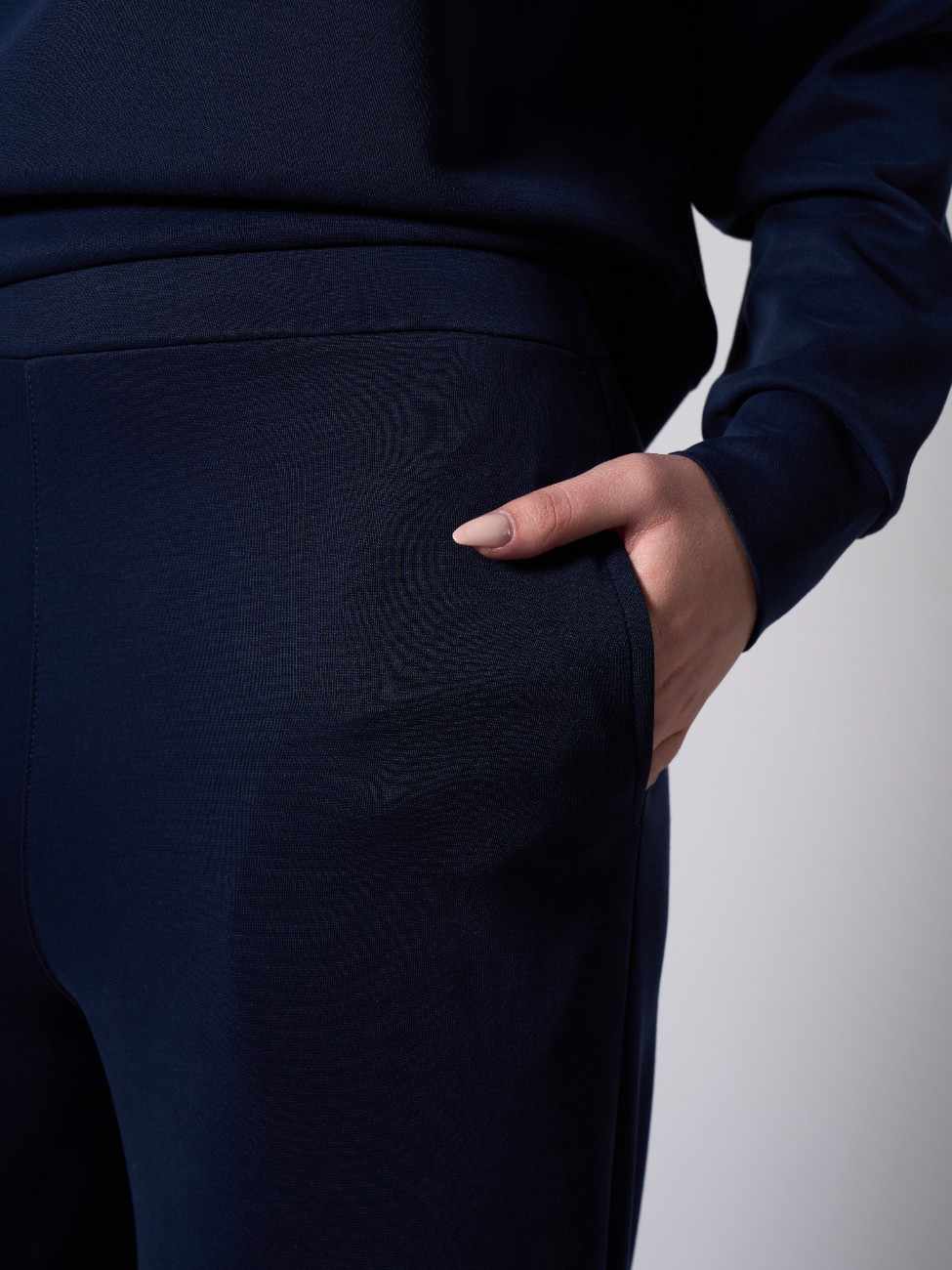 Jade Modal Wide Leg Pants - Navy Blue