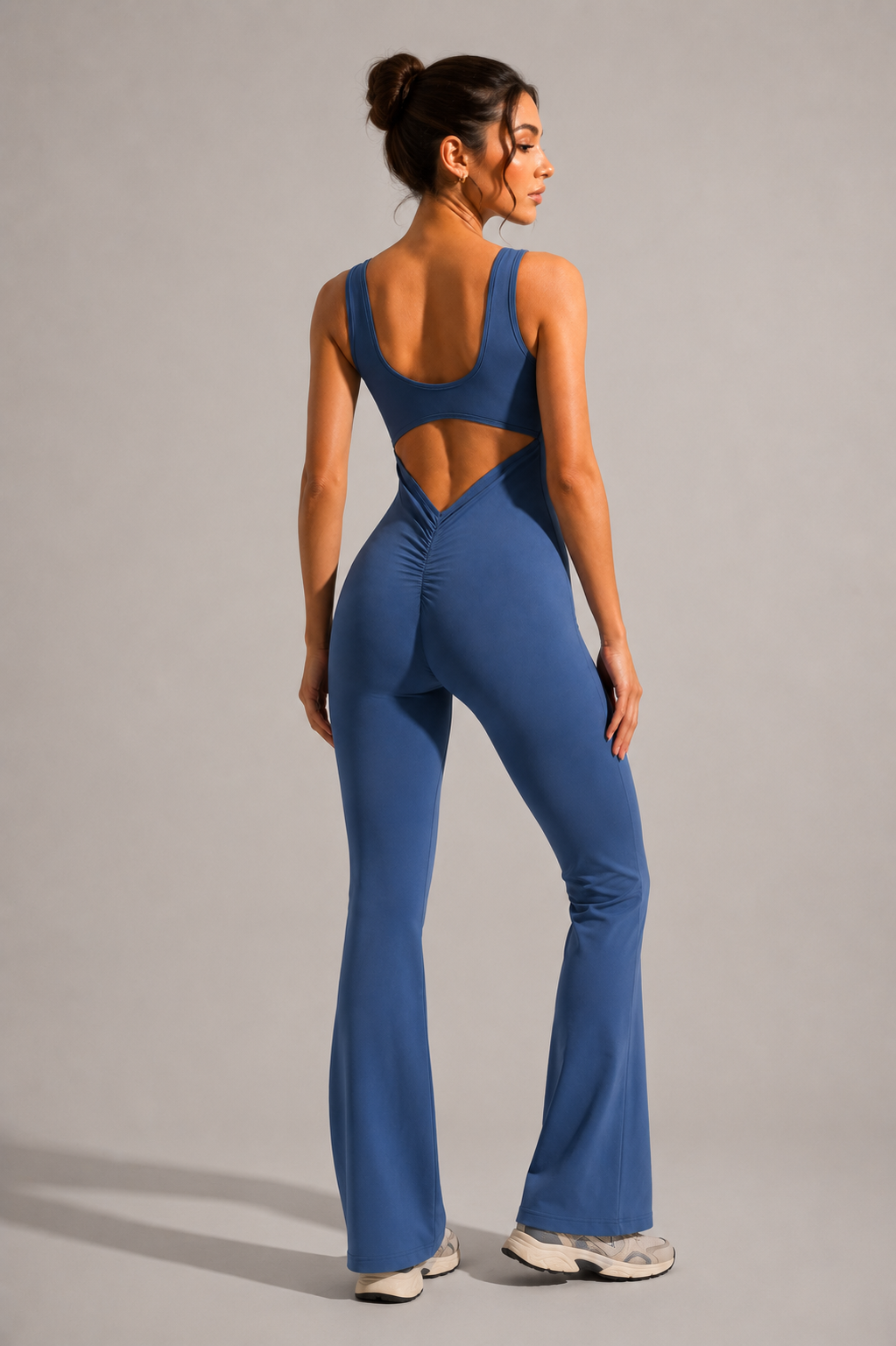 Keira Flared Scrunch Jumpsuit - Indigo