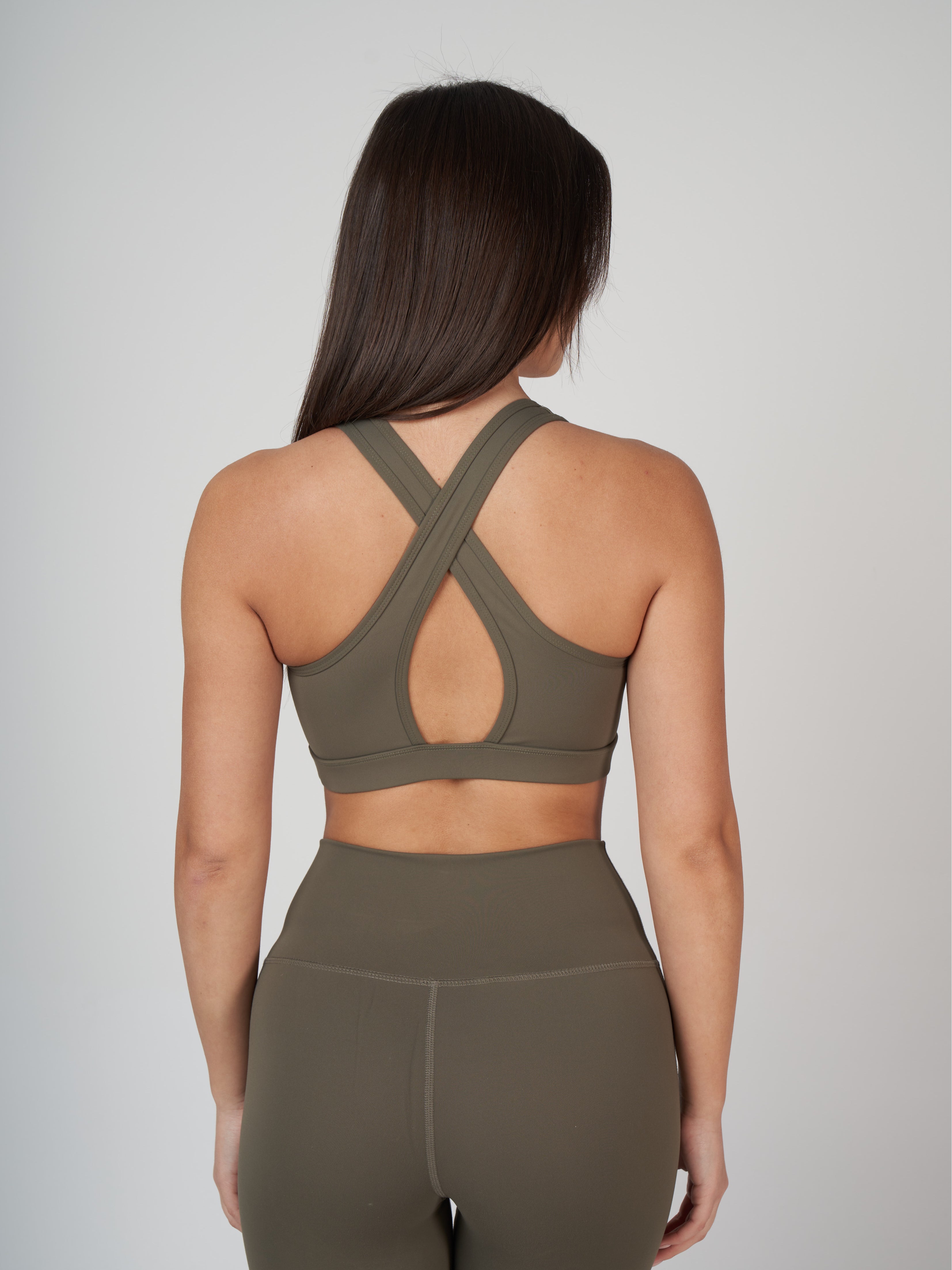 Raina Cross Bra - Khaki
