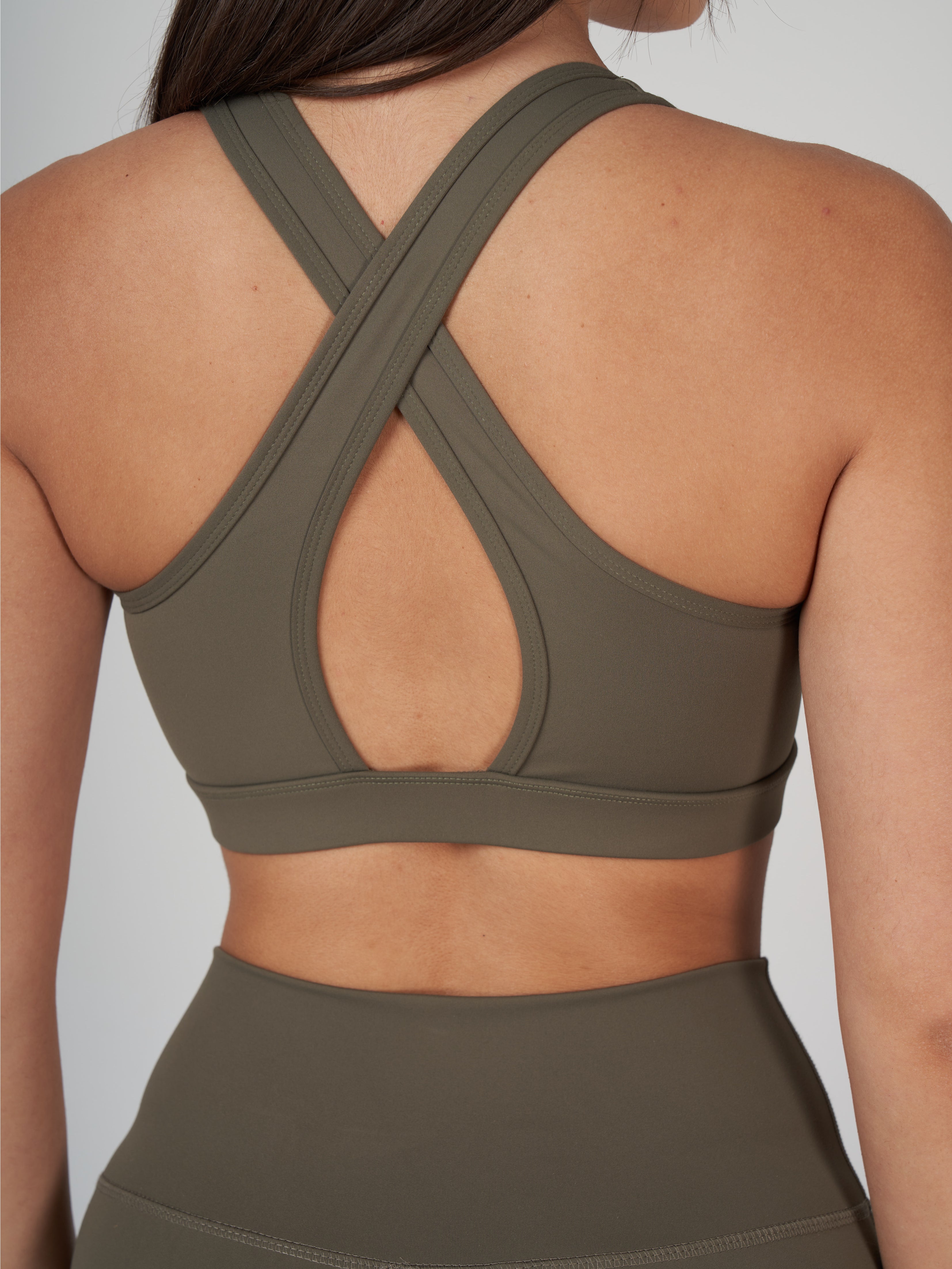 Raina Cross Bra - Khaki