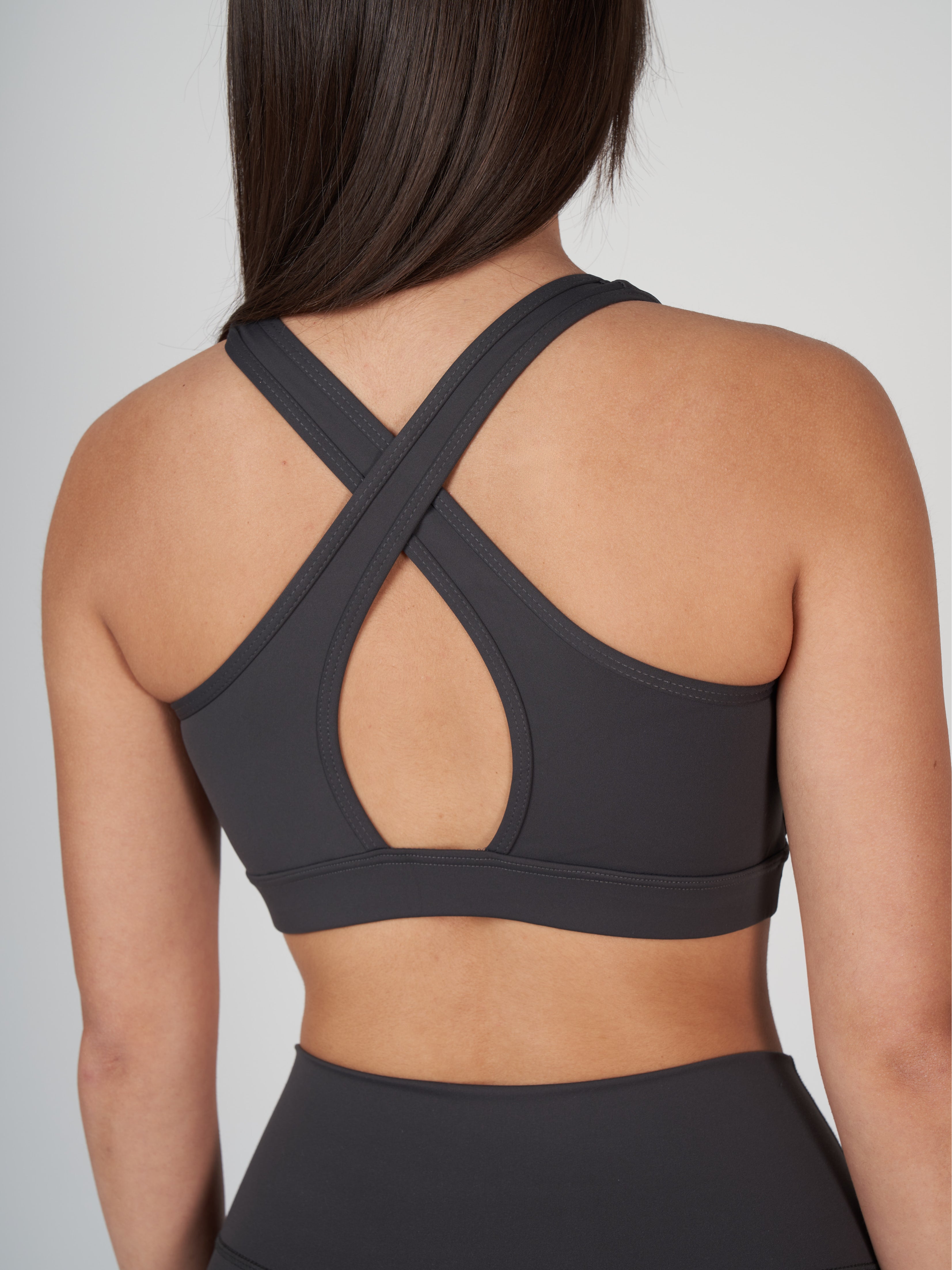 Raina Cross Bra - Dark Grey