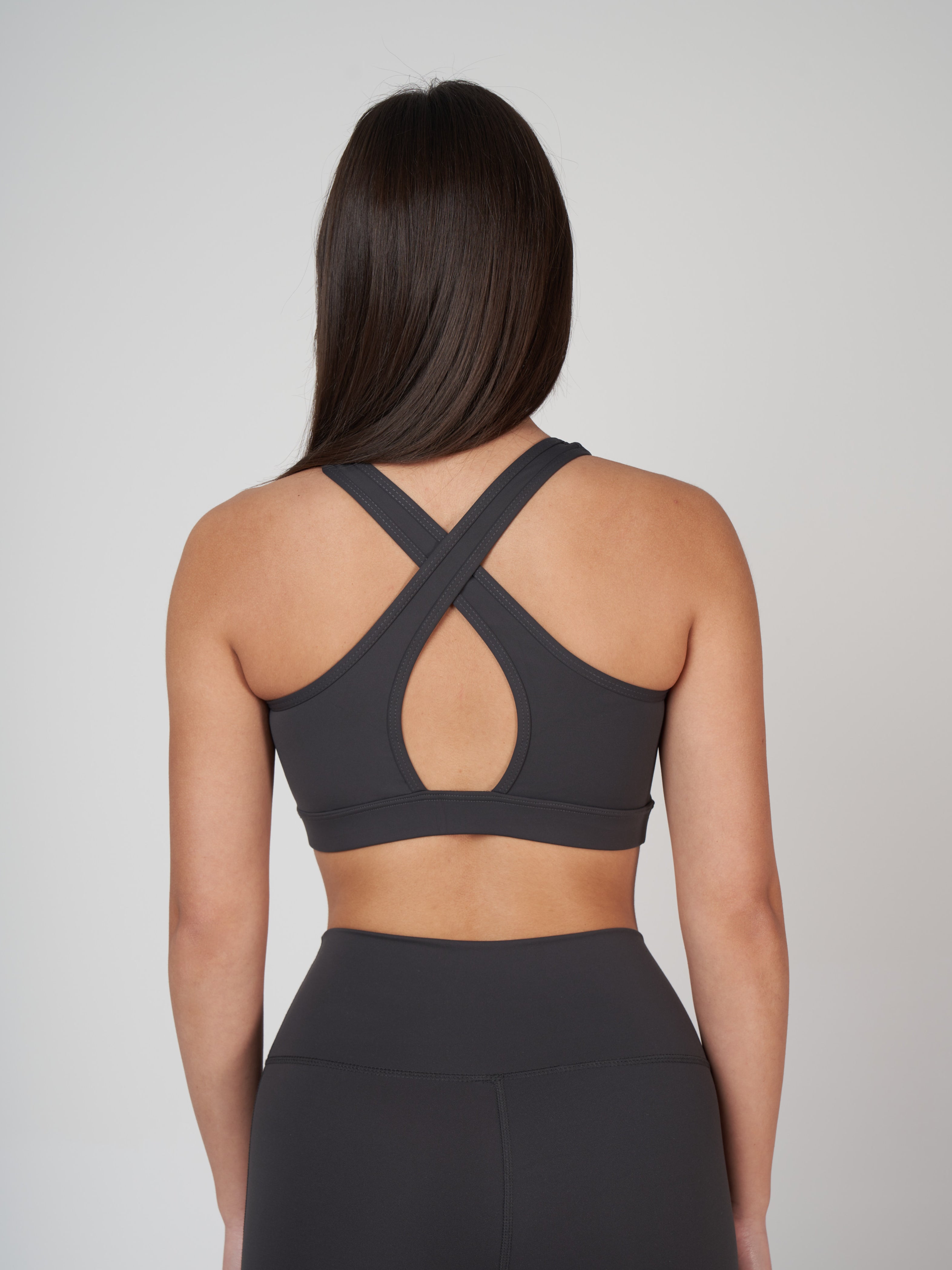 Raina Cross Bra - Dark Grey
