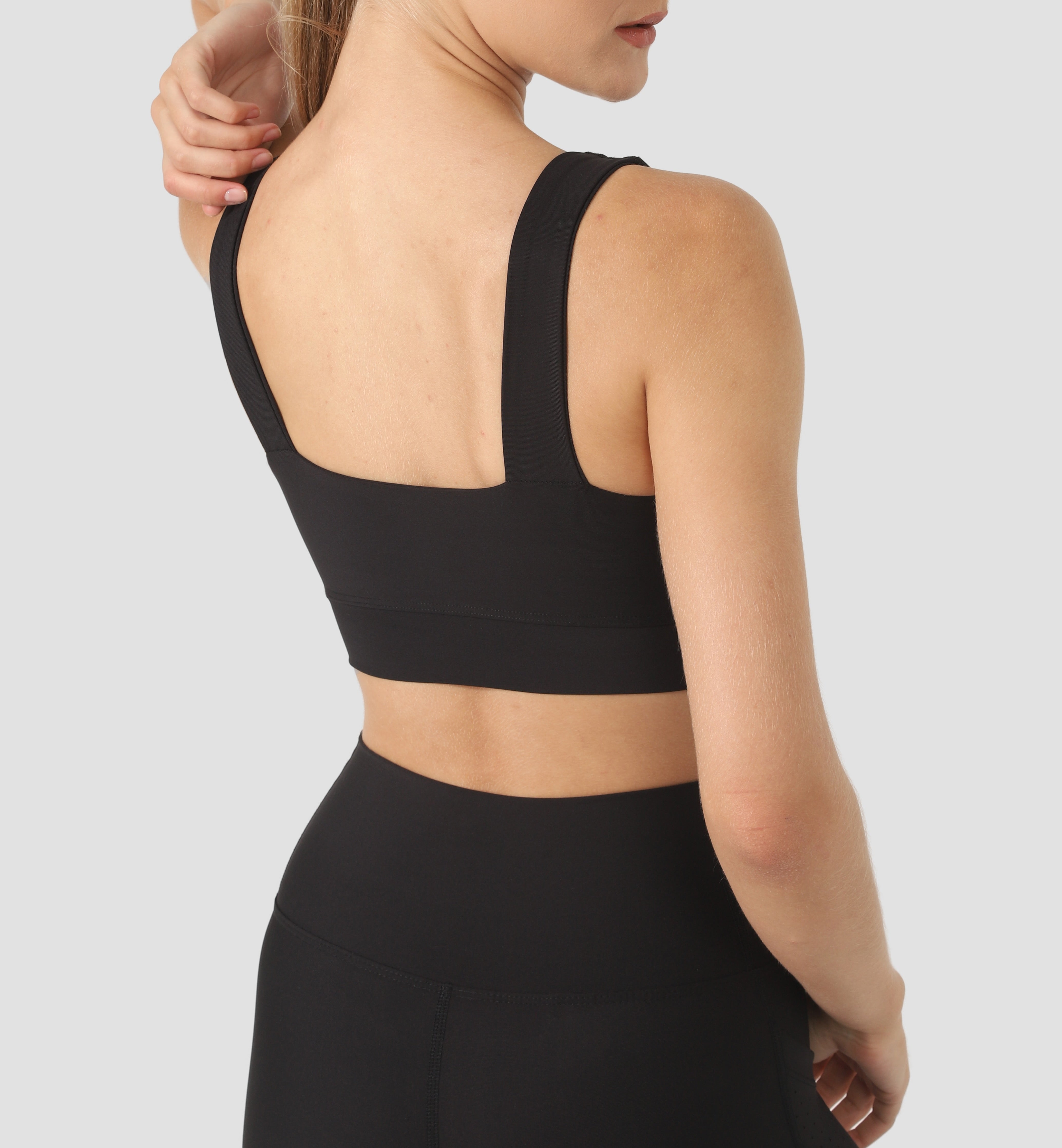 Square Neck Bra - Black