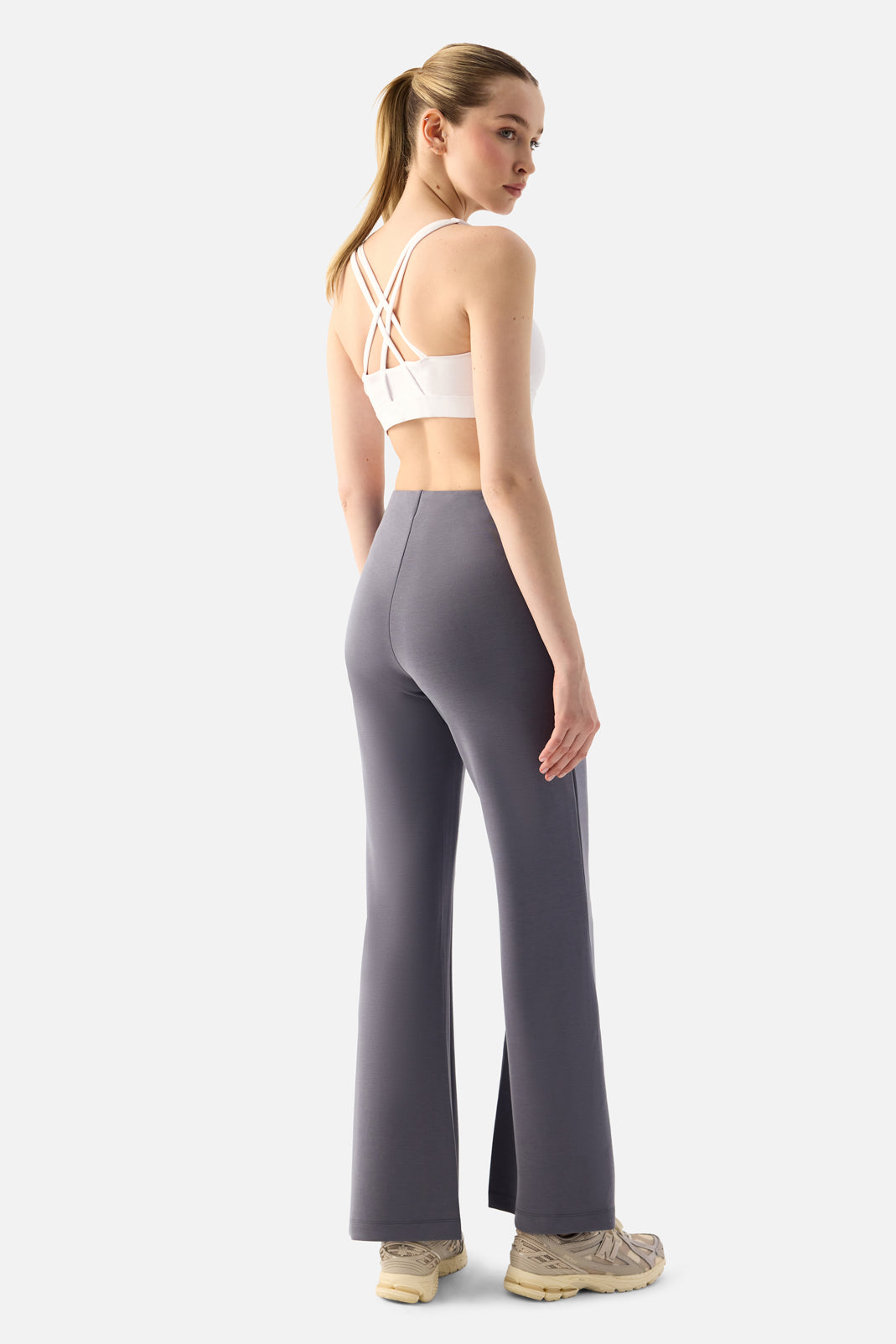 Mira Modal Flare Pants - Dark Grey
