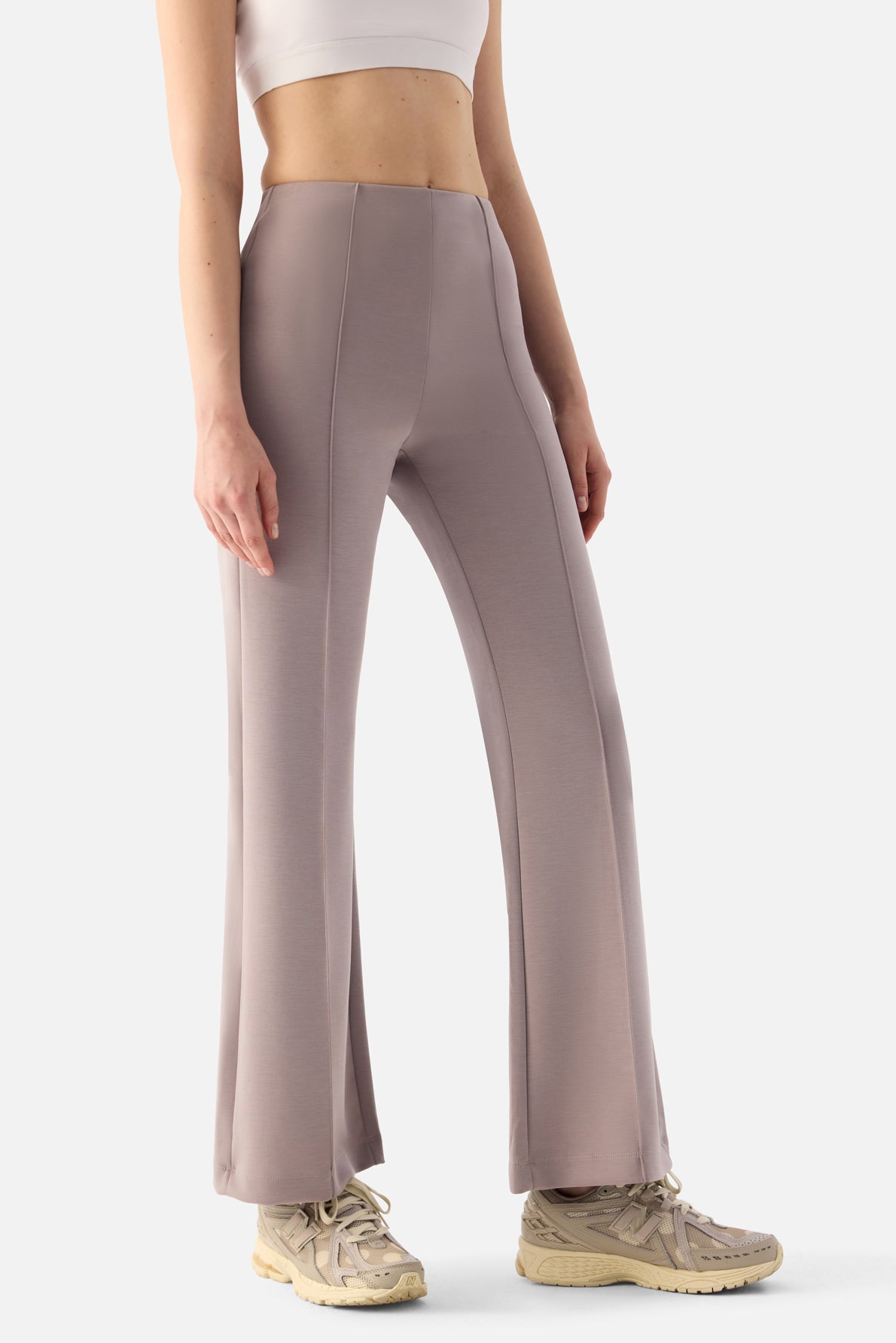 Mira Modal Flare Pants - Stone