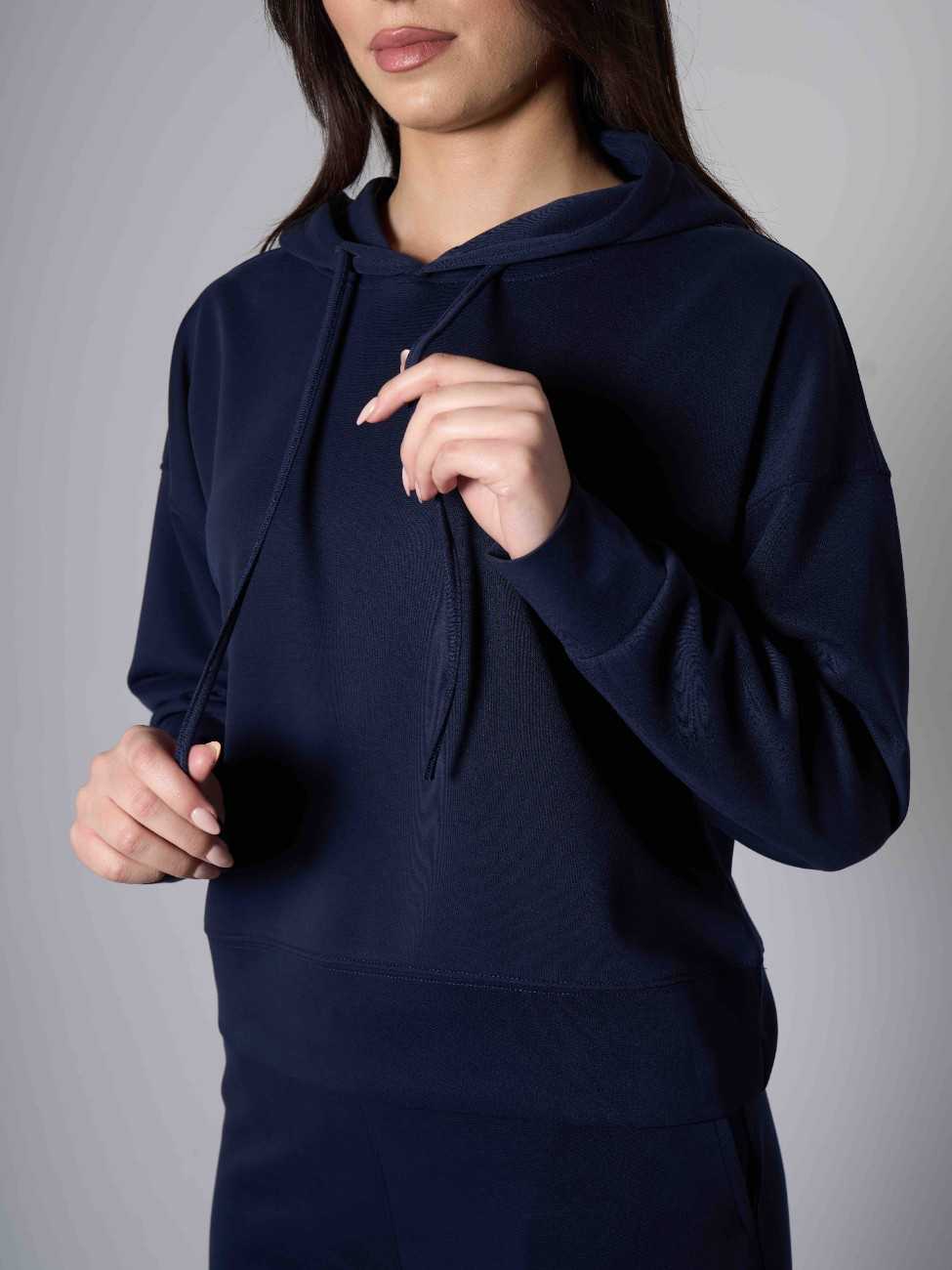 Mila Snug Modal Hoodie - Navy Blue