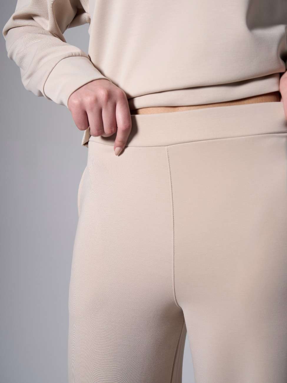 Jade Modal Wide Leg Pants - Stone