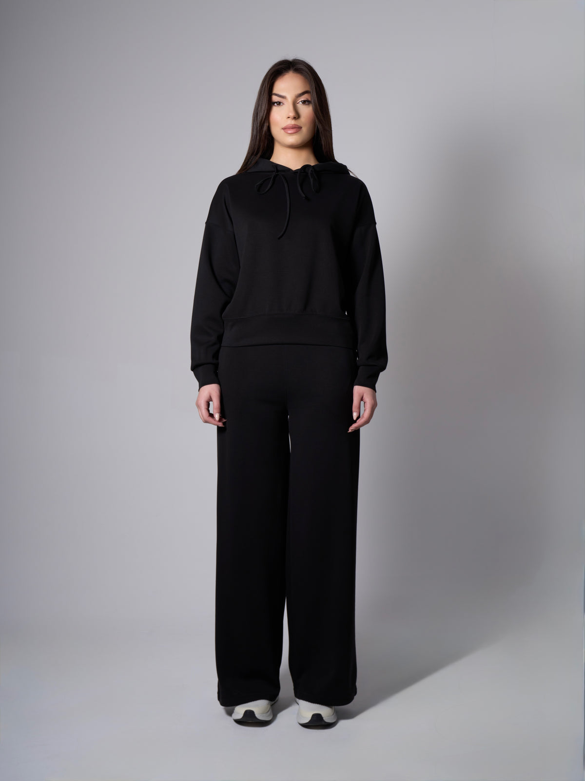 Jade Modal Wide Leg Pants - Black