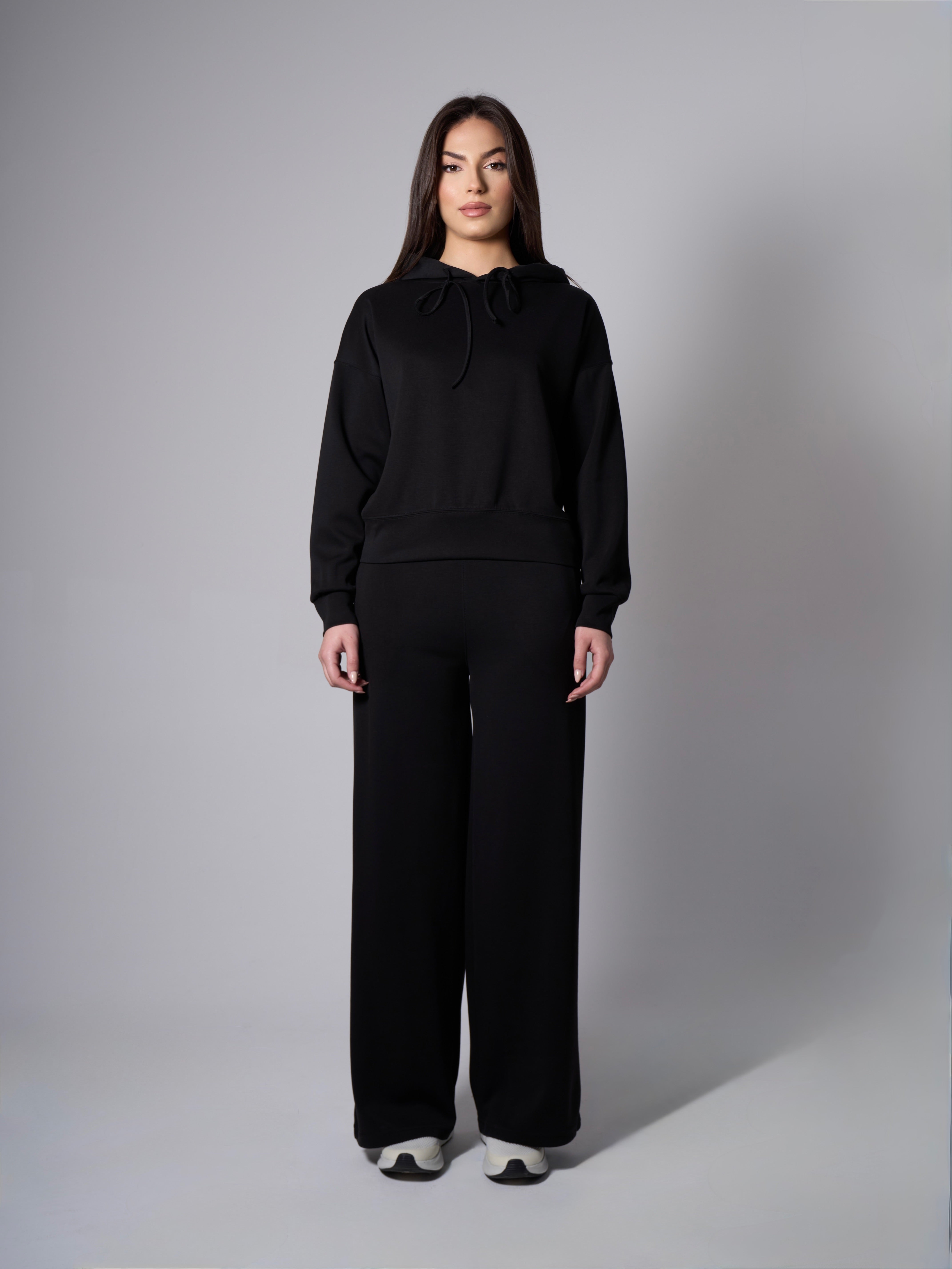 Jade Modal Wide Leg Pants - Black
