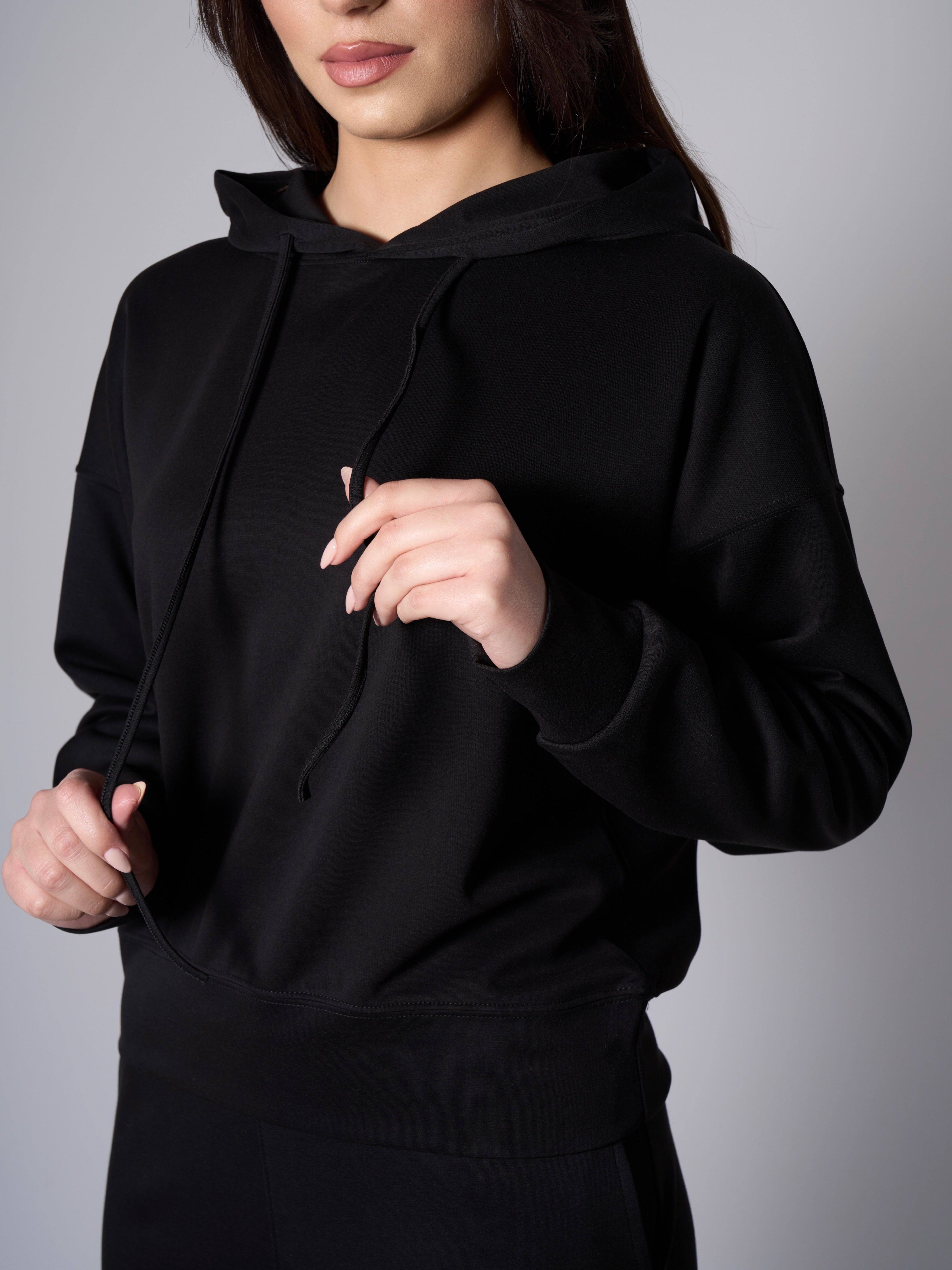 Mila Snug Modal Hoodie - Black
