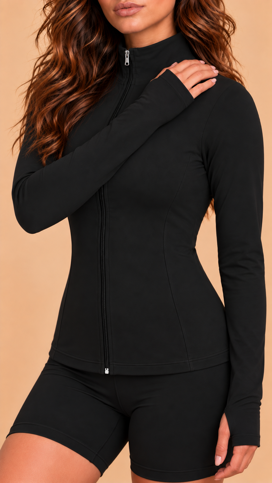 LIORA SOFT FULL ZIPPER JACKET - BLACK