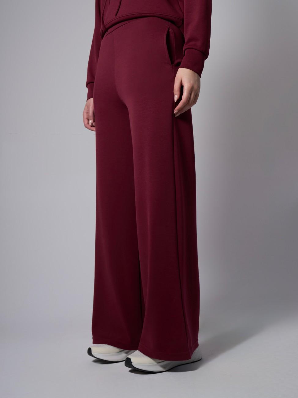 Jade Modal Wide Leg Pants - Claret Red