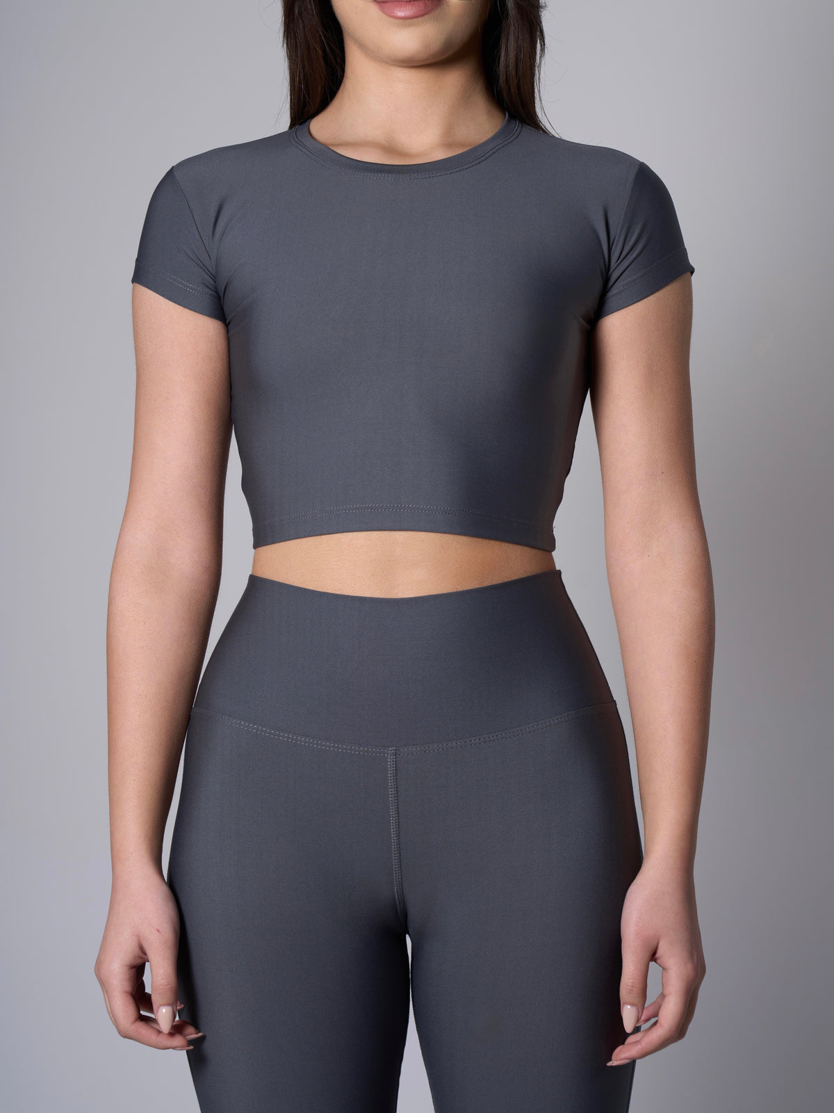 Melina Short Sleeve Top - Dark Grey