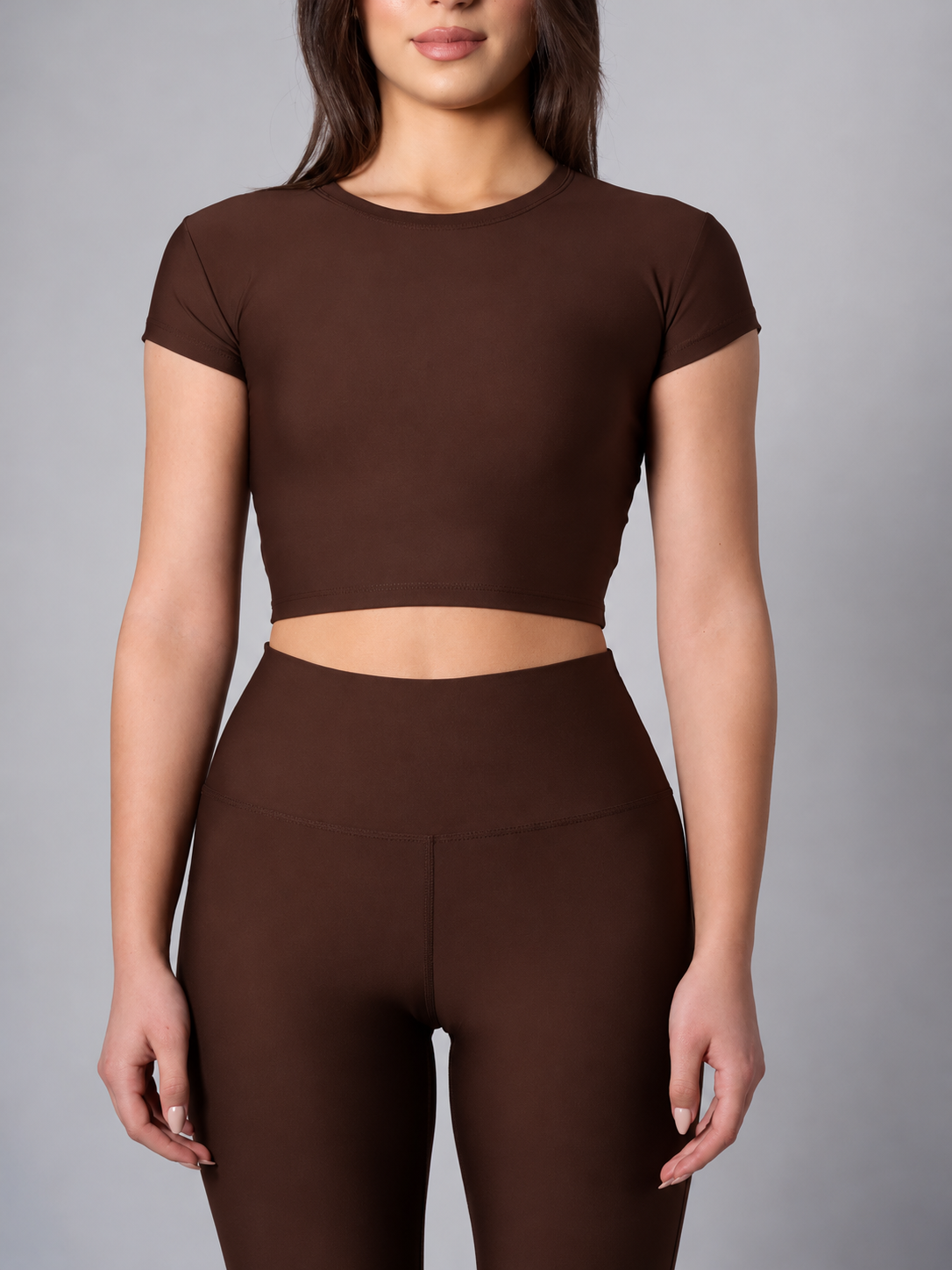 Melina Short Sleeve Top - Bitter Brown