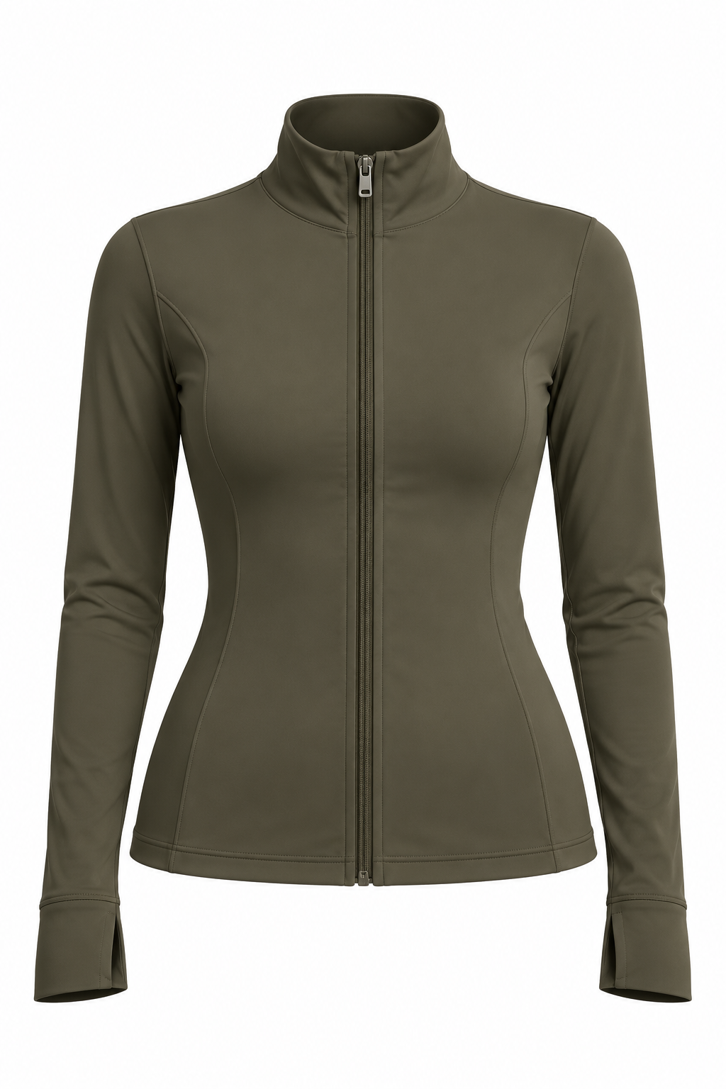 LIORA SOFT FULL ZIPPER JACKET - KHAKI