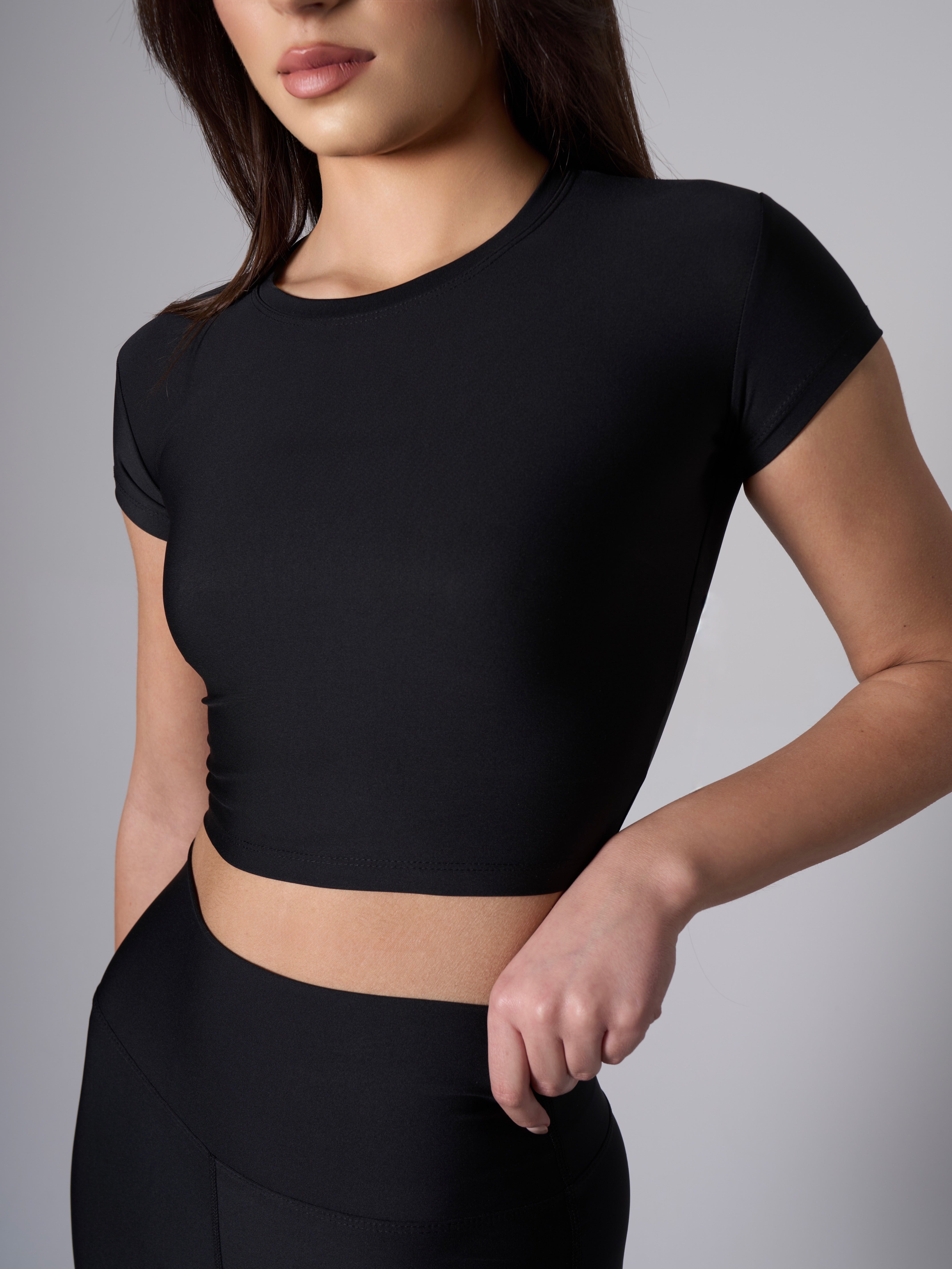 Melina Short Sleeve Top - Black