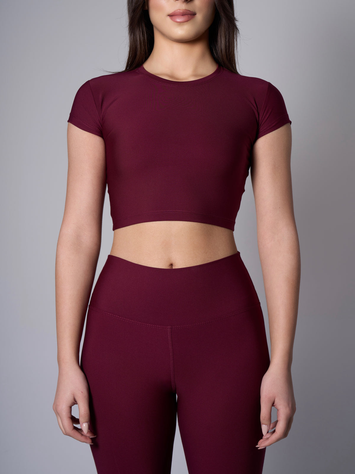 Melina Short Sleeve Top - Maroon