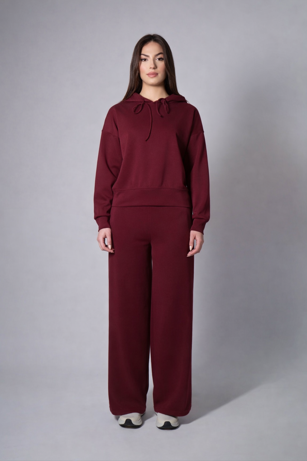 Jade Modal Wide Leg Pants - Claret Red