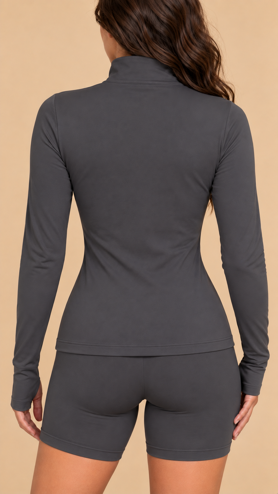 LIORA SOFT FULL ZIPPER JACKET - DARK GREY