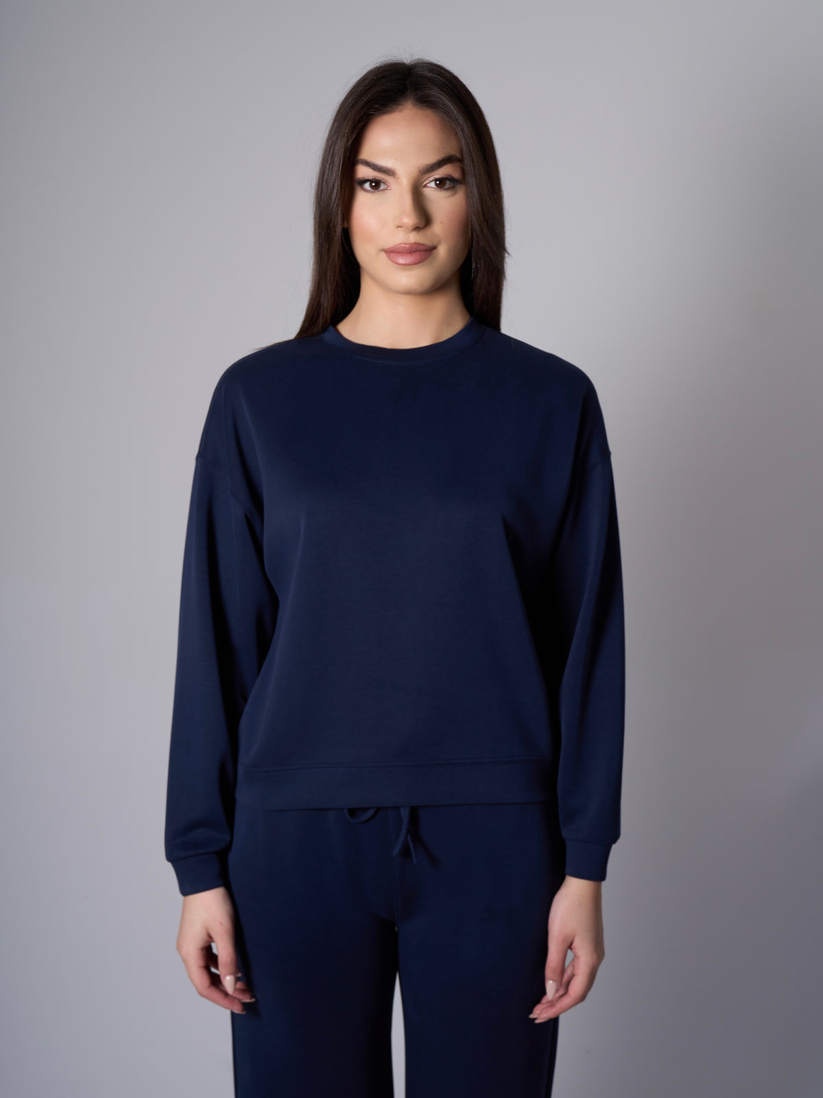Cleo Modal Crewneck - Navy Blue