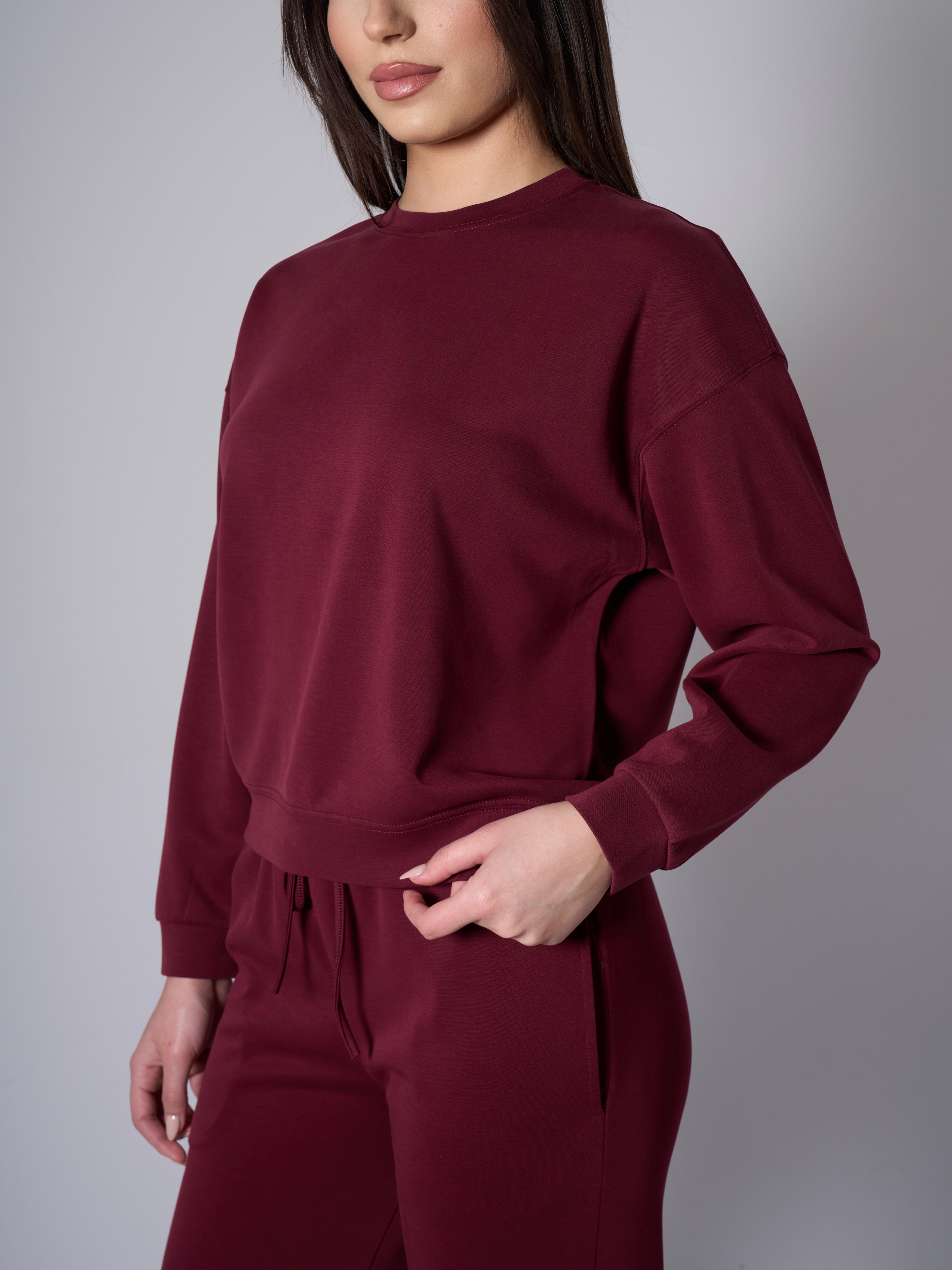 Cleo Modal Crewneck - Claret Red