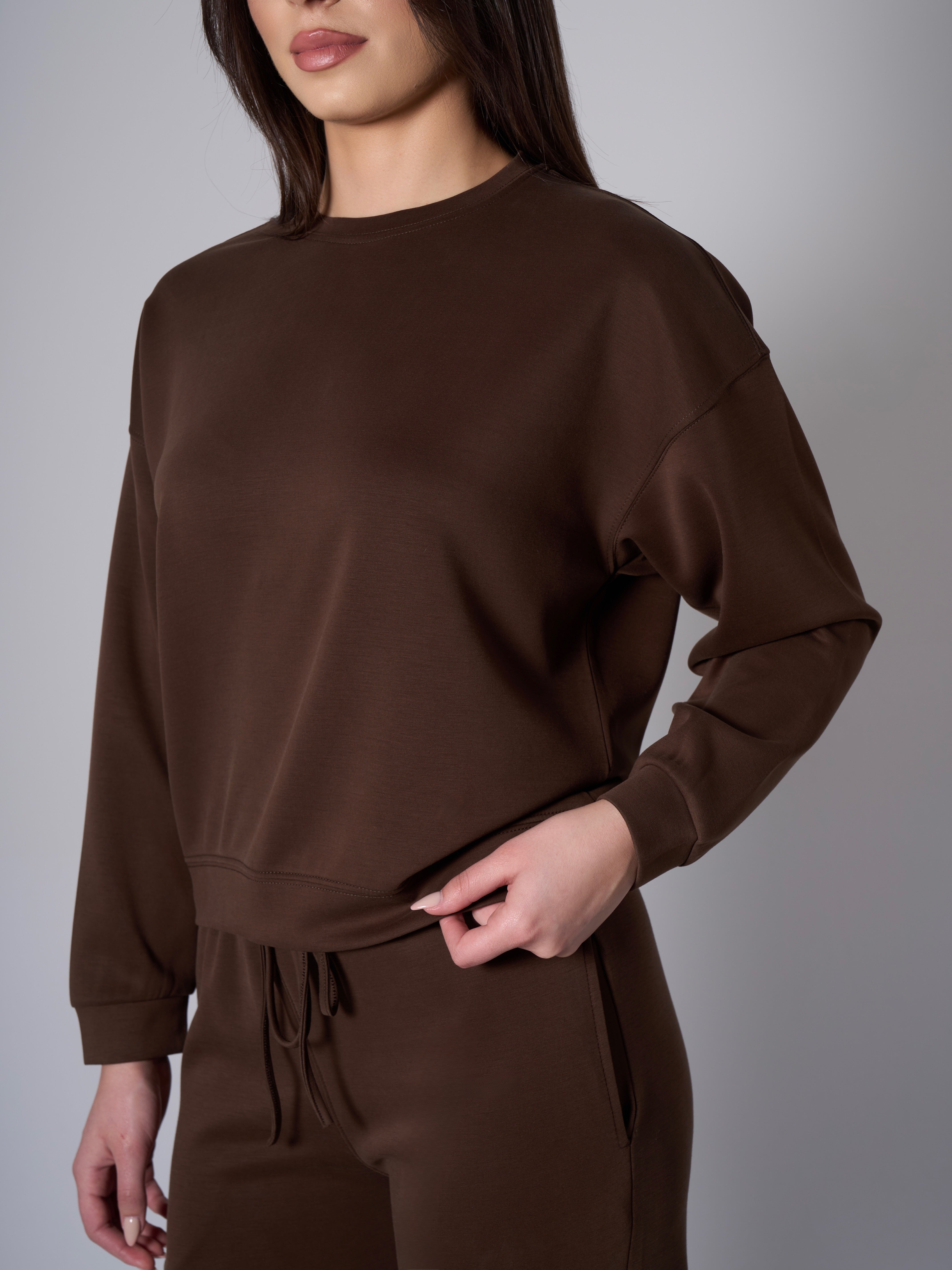 Cleo Modal Crewneck - Brown