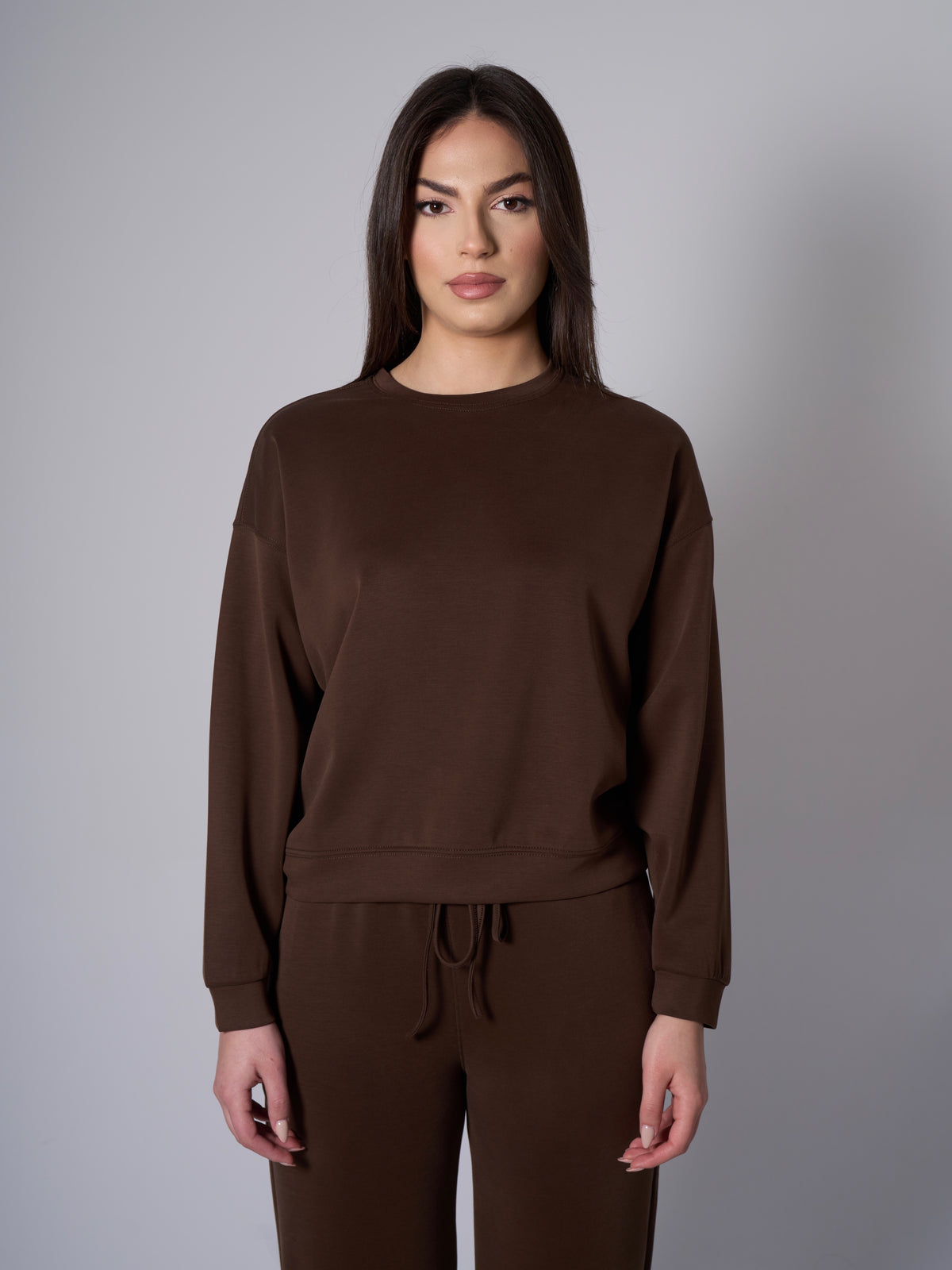 Cleo Modal Crewneck - Brown
