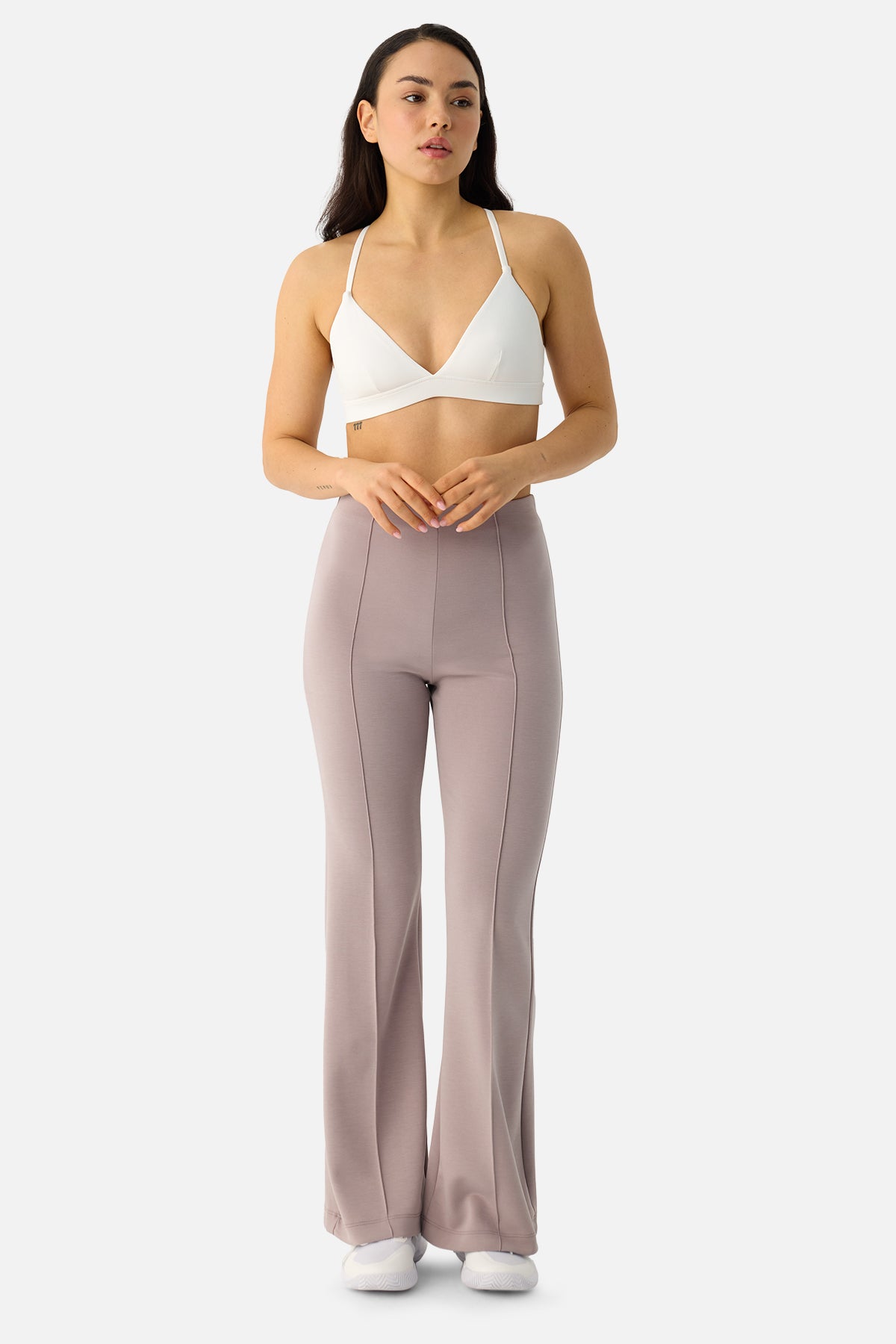 Mira Modal Flare Pants - Stone