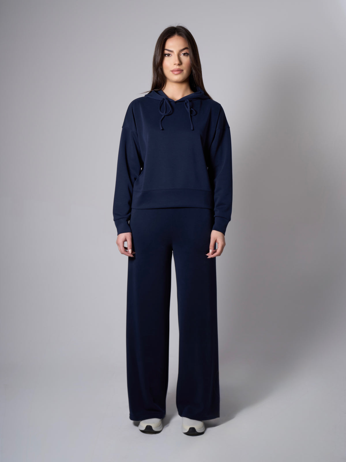 Jade Modal Wide Leg Pants - Navy Blue