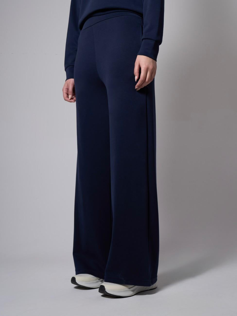 Jade Modal Wide Leg Pants - Navy Blue