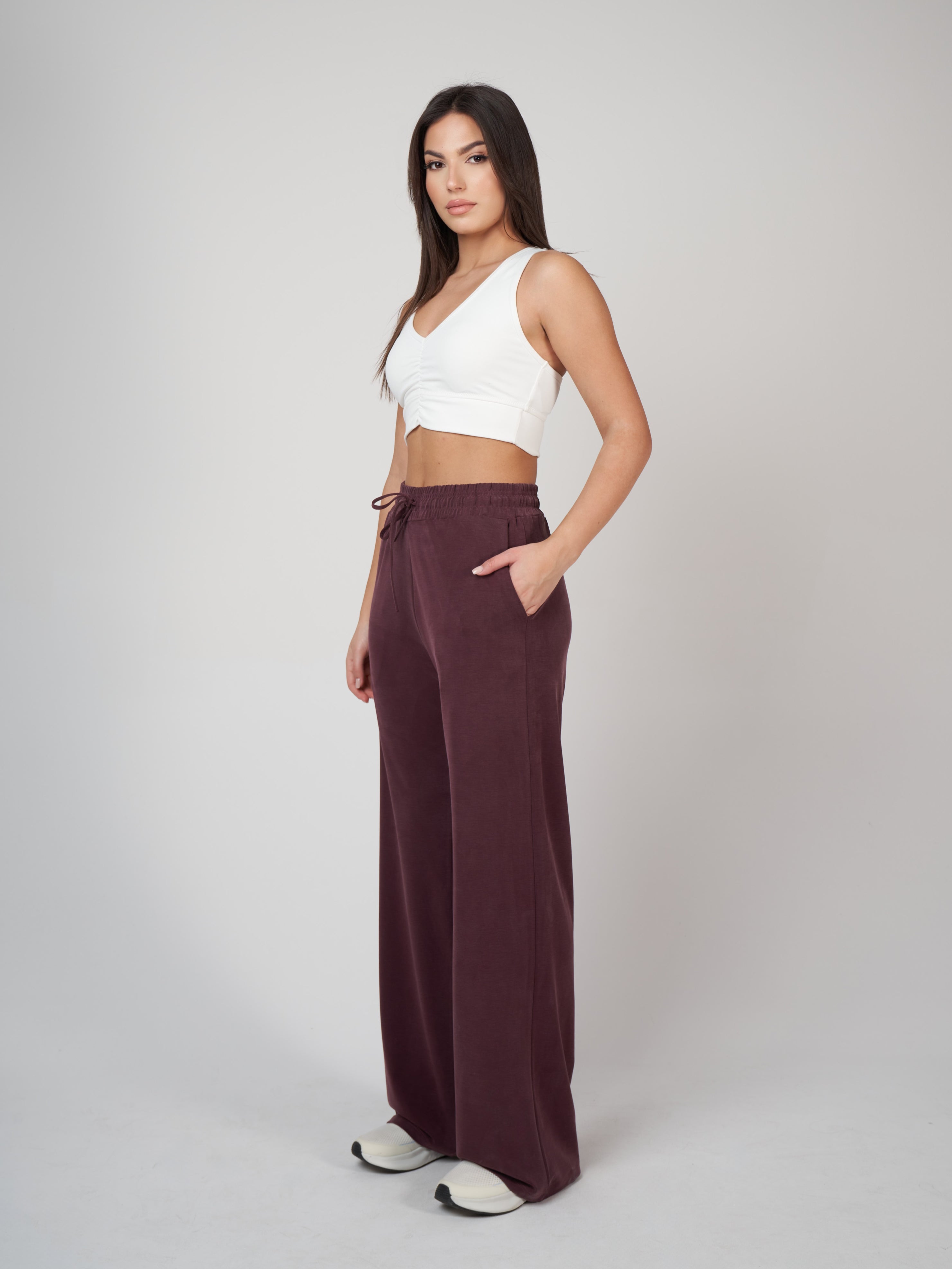 Elara Modal Palazzo Pants - Damson