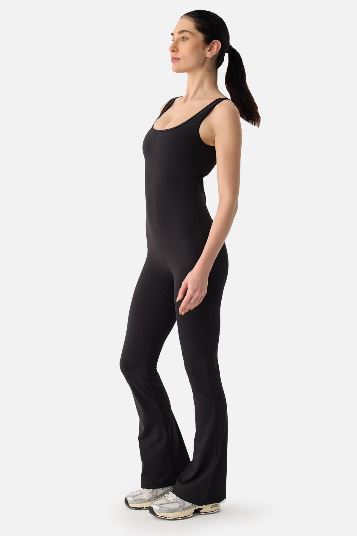 Keira Flared Scrunch Jumpsuit - Black