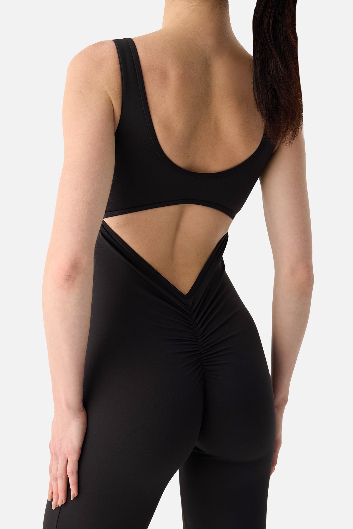 Keira Flared Scrunch Jumpsuit - Black