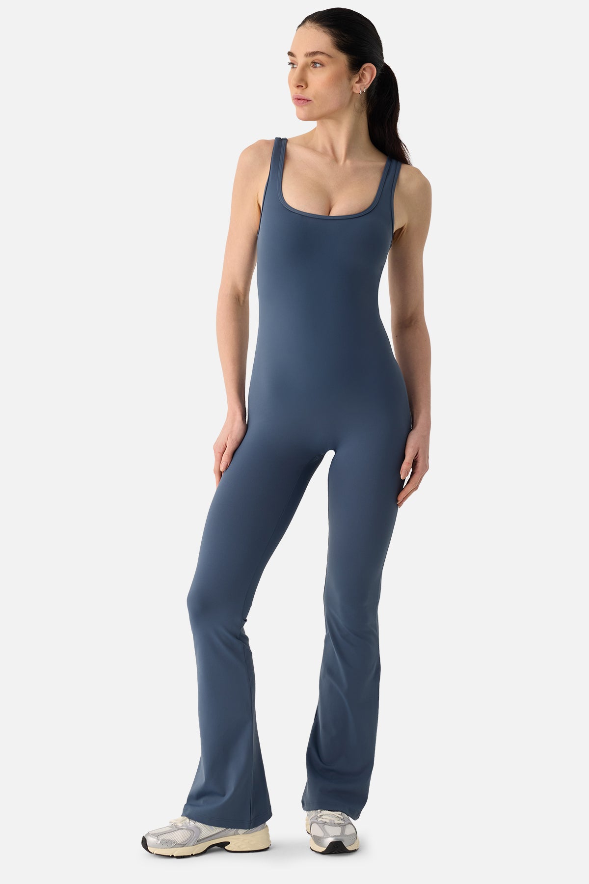 Keira Flared Scrunch Jumpsuit - Indigo