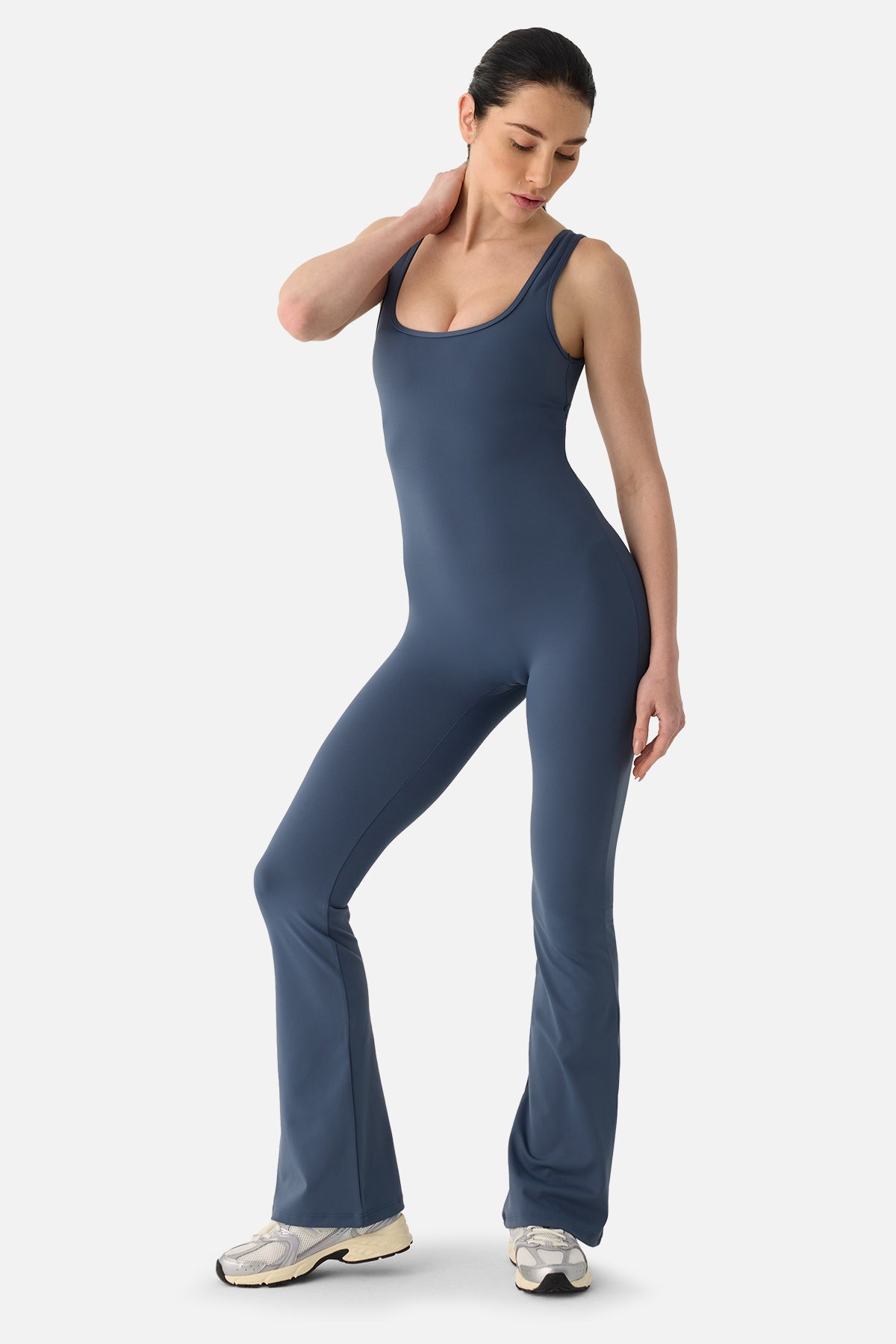 Keira Flared Scrunch Jumpsuit - Indigo