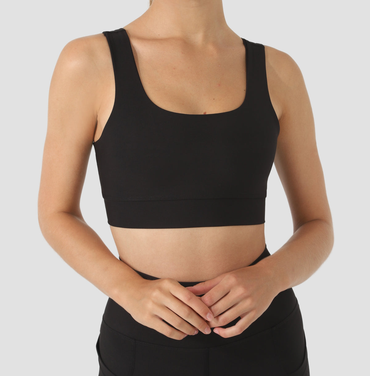 Square Neck Bra - Black