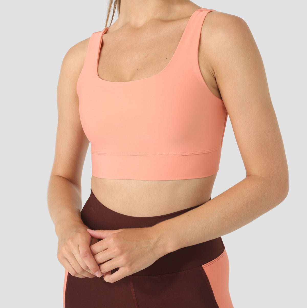 Square Neck Bra - Peach