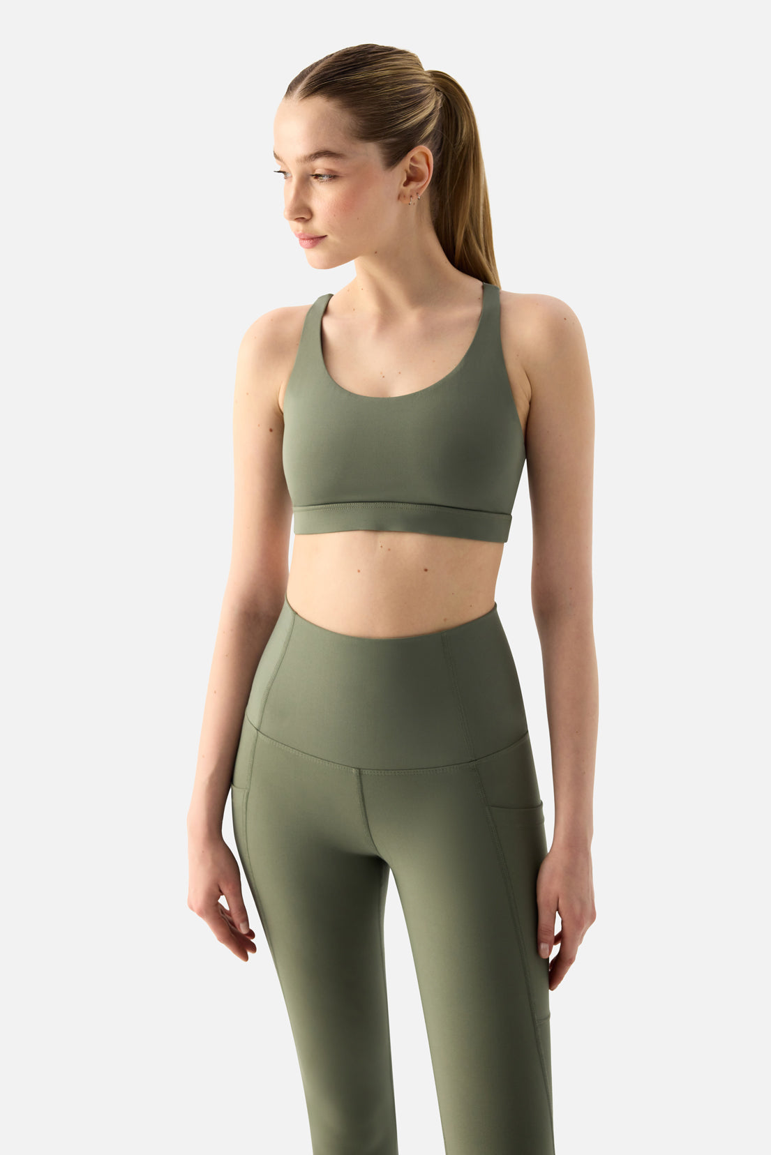Stella Support Bra - Green Fig