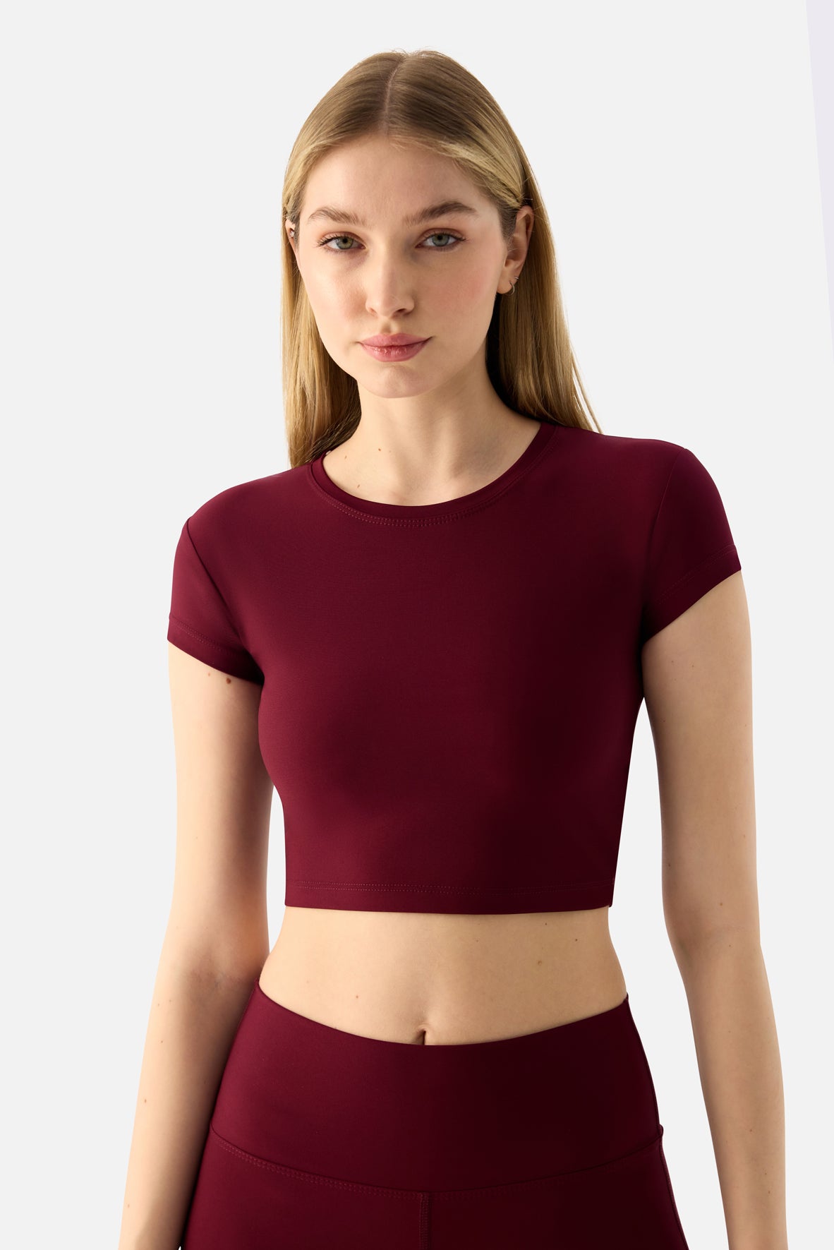 Melina Short Sleeve Top - Maroon