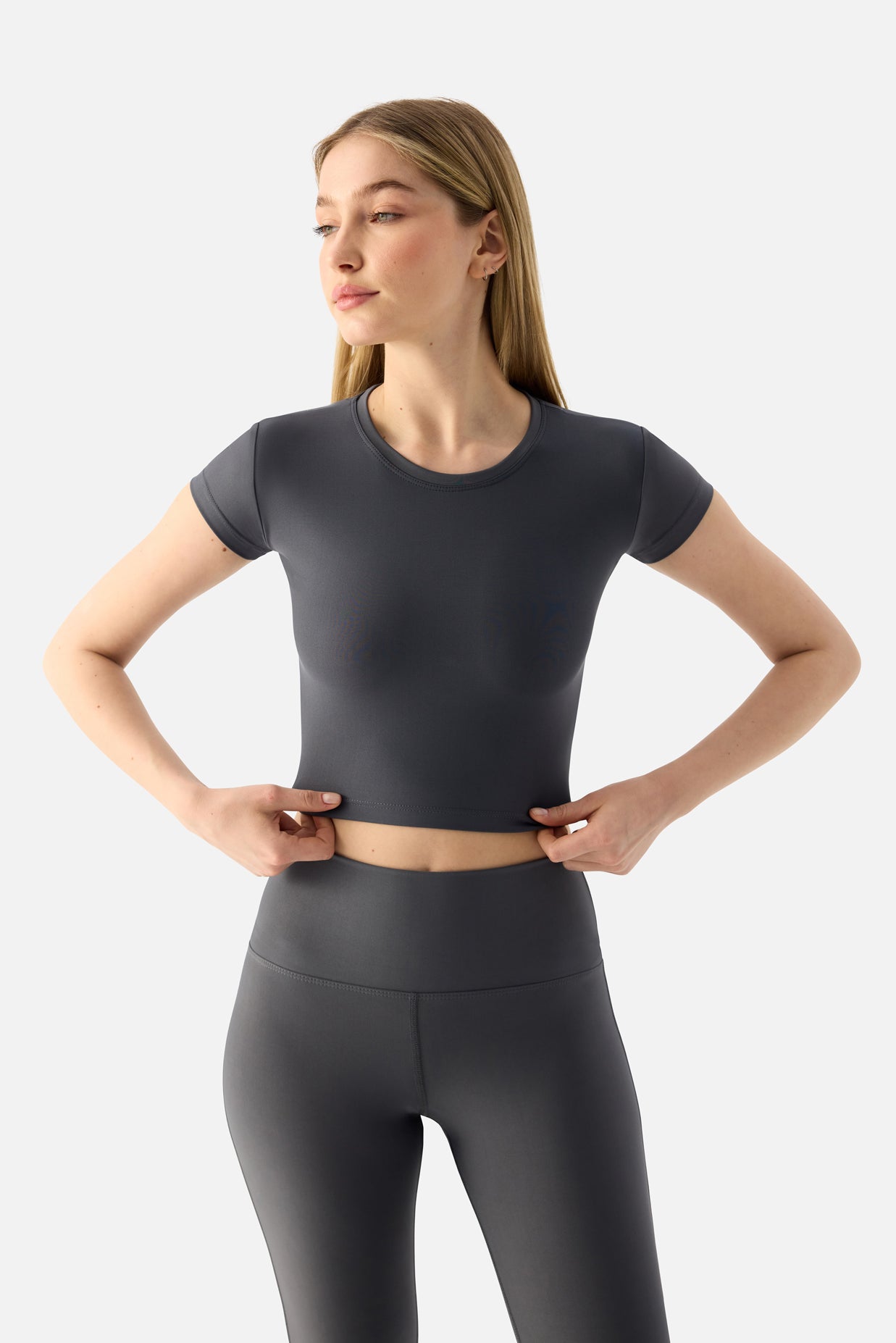 Melina Short Sleeve Top - Dark Grey