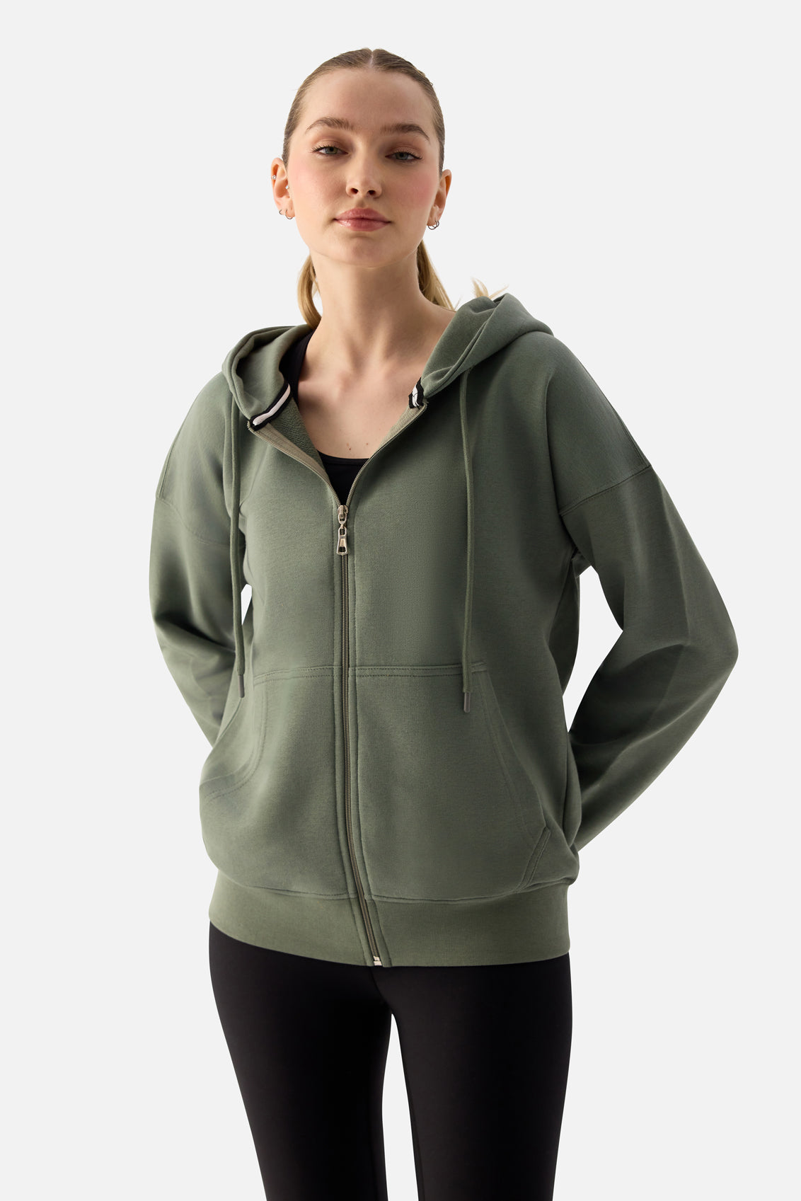 Luna Zip-Up Hoodie - Khaki