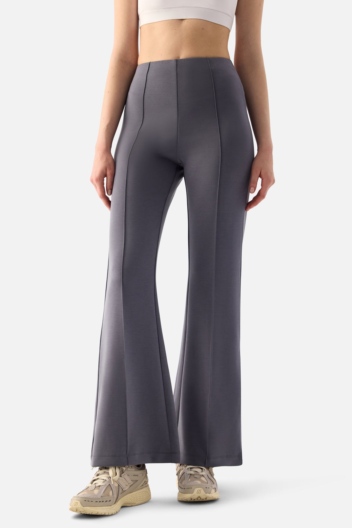 Mira Modal Flare Pants - Dark Grey